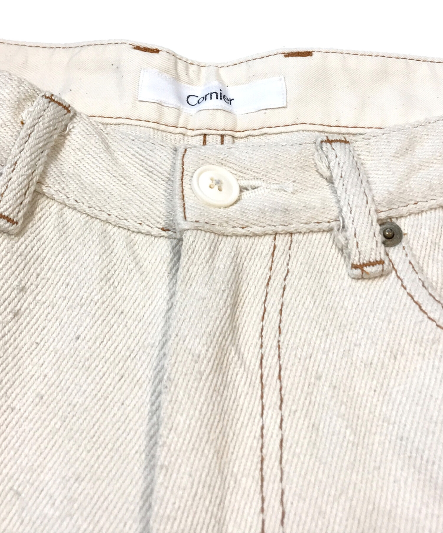中古・古着通販】Cornier (コルニエ) SILK NEP DENIM ホワイト サイズ