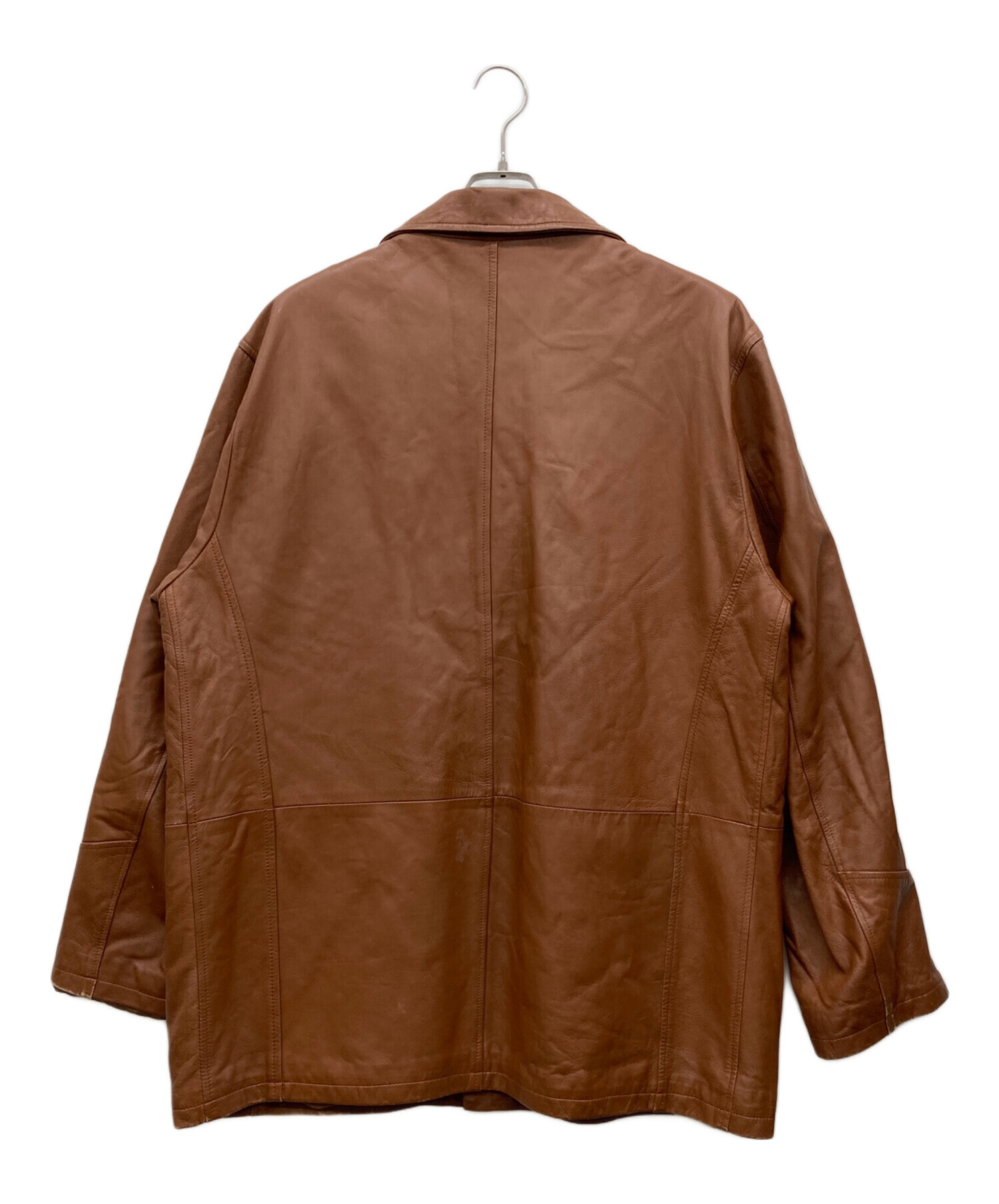 中古・古着通販】ESSEBI (エッセビ) レザーコート ブラウン サイズ