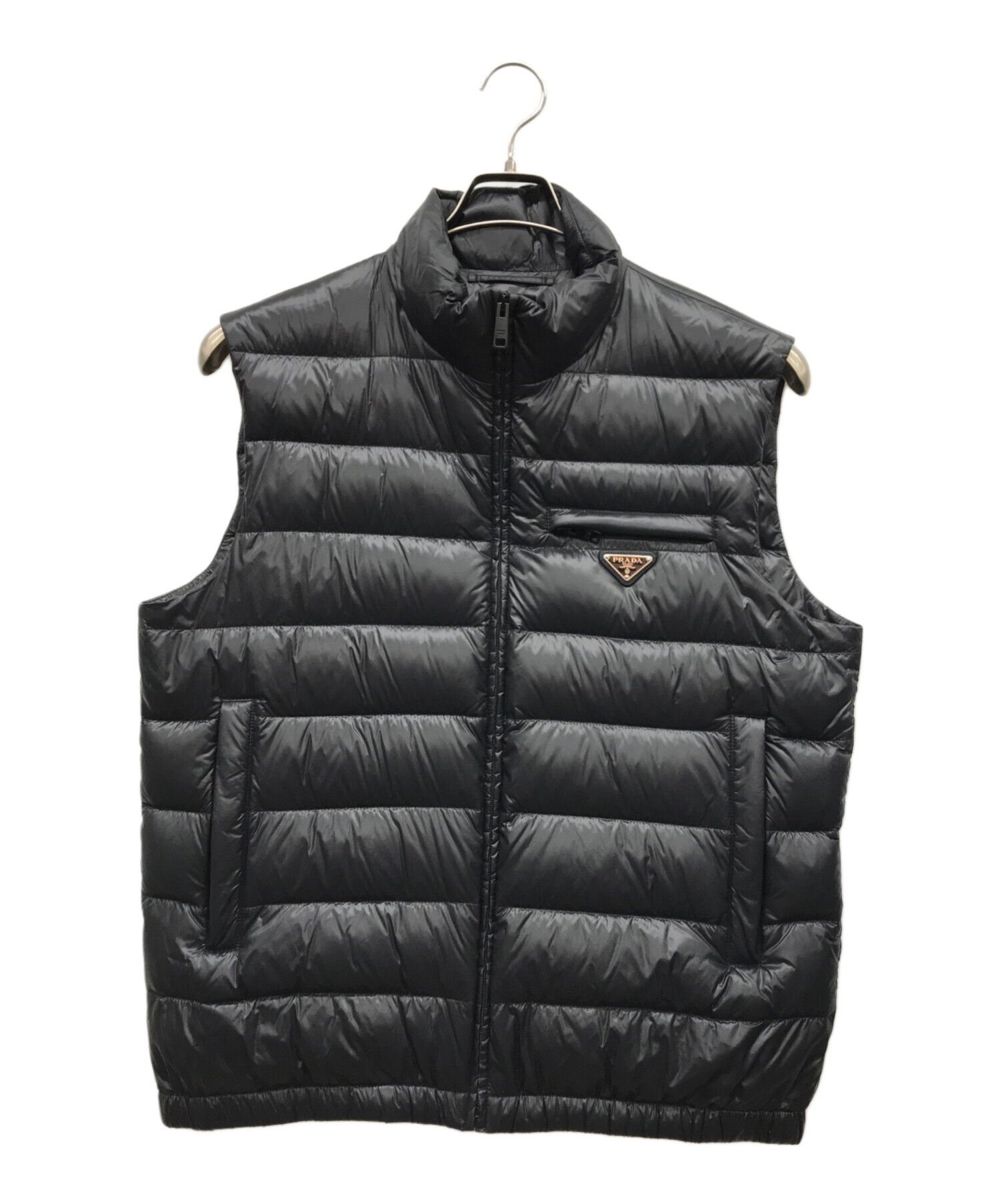 中古・古着通販】PRADA (プラダ) ロゴプレートダウンベスト ブラック