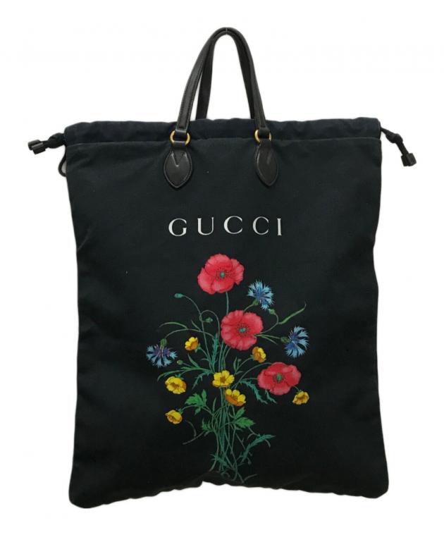 中古・古着通販】GUCCI (グッチ) キャンバストートバッグ ブラック