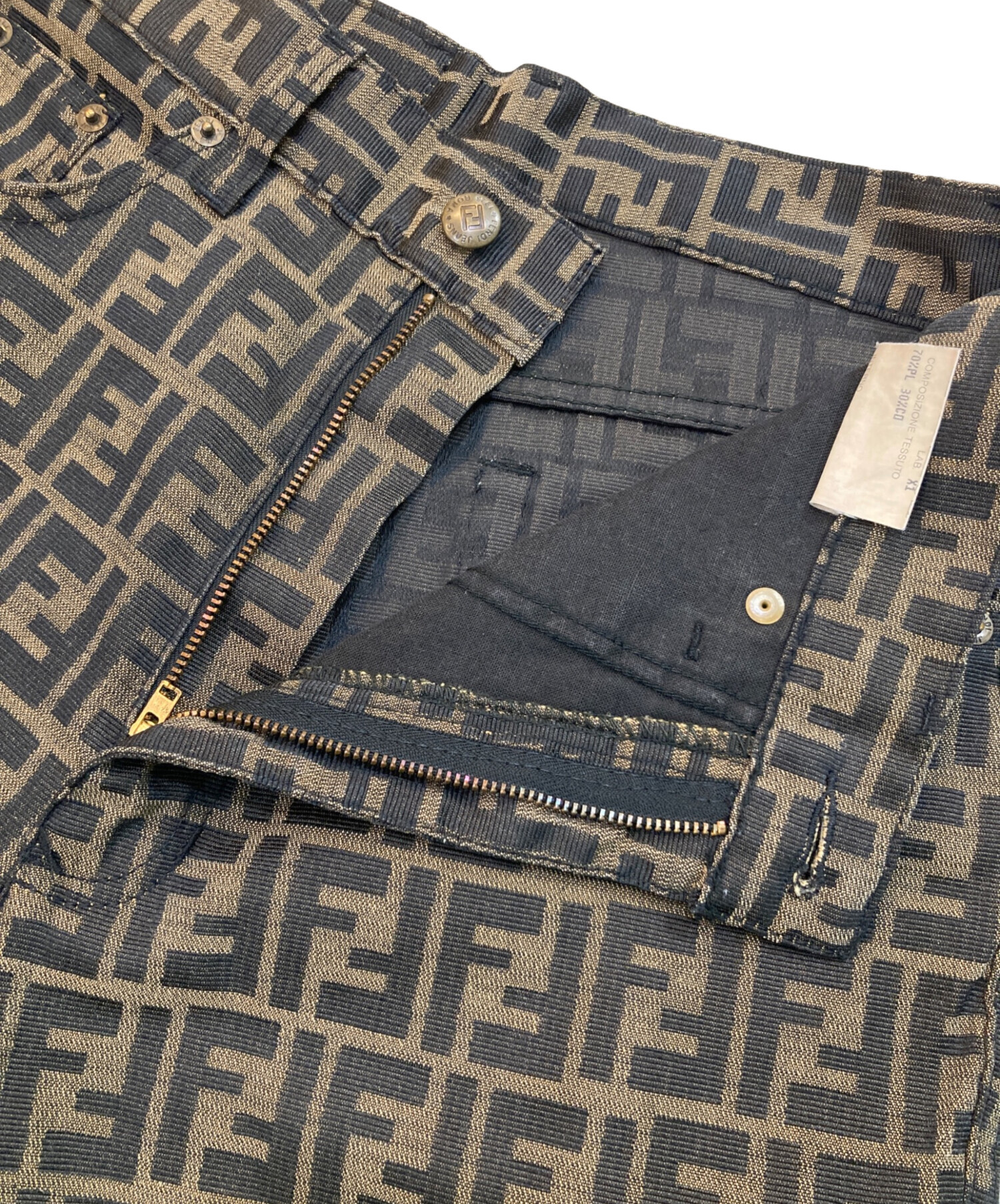 中古・古着通販】FENDI (フェンディ) ズッカ柄パンツ ブラウン サイズ