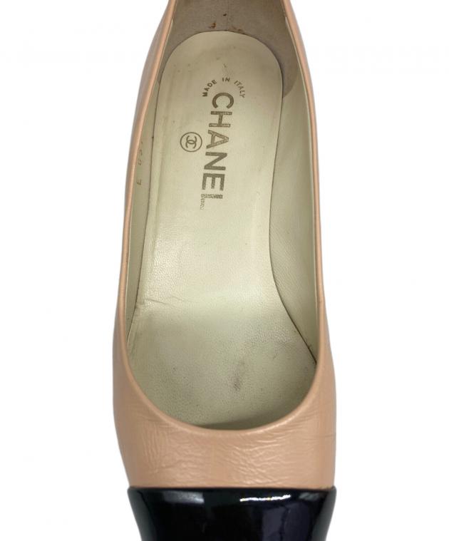 中古・古着通販】CHANEL (シャネル) カメリアヒールパンプス ベージュ