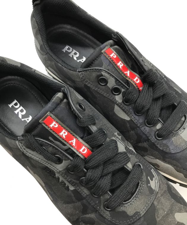 中古・古着通販】PRADA (プラダ) カモフラージュ柄スニーカー ブラック