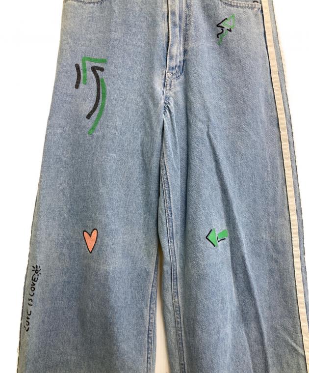 中古・古着通販】adidas (アディダス) デニムパンツ ブルー サイズ:XS