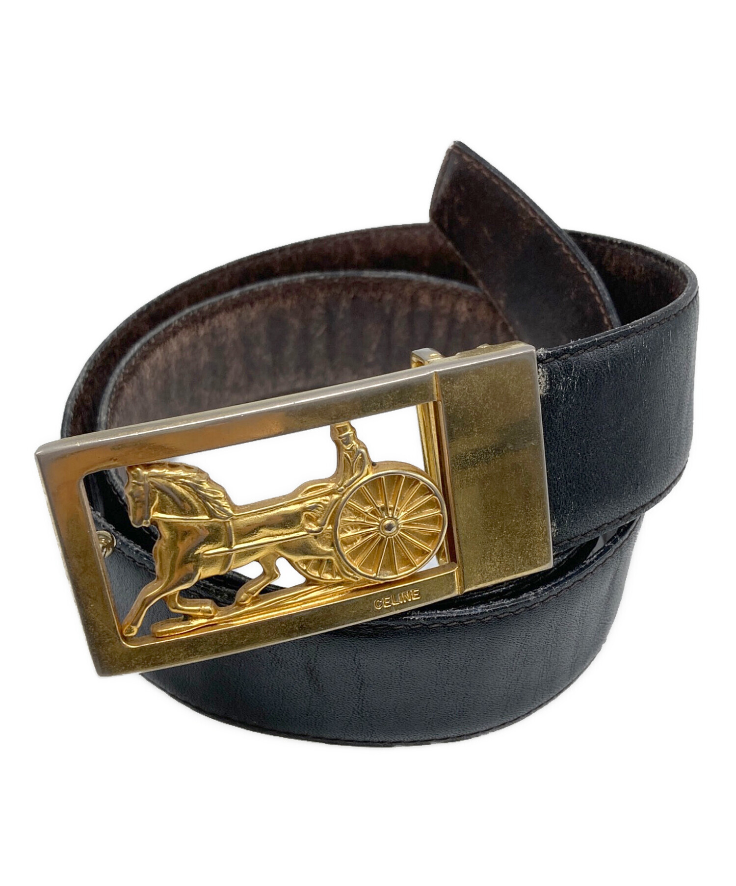 中古・古着通販】CELINE (セリーヌ) 馬車バックルレザーベルト