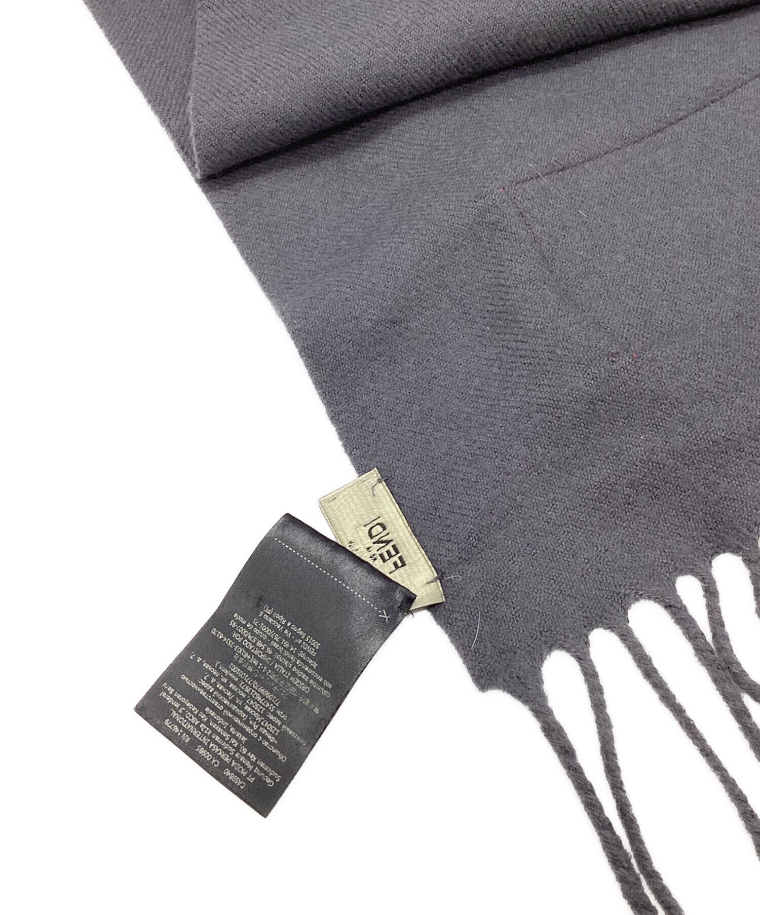 中古・古着通販】FENDI (フェンディ) ロゴワッペンマフラー グレー