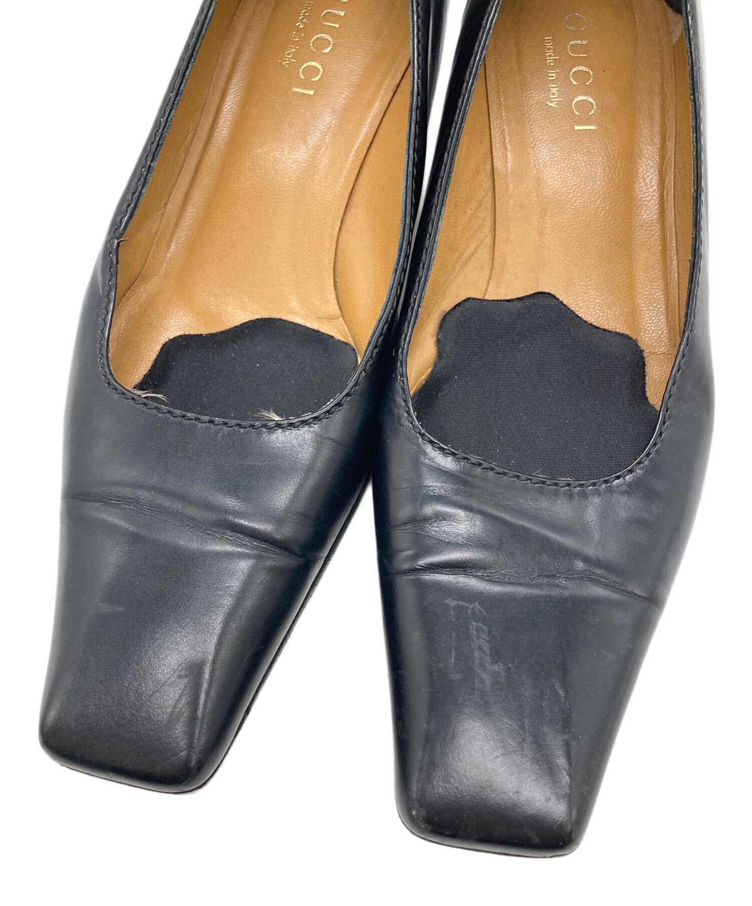 GUCCI♦︎⁄高級パンプス⁄スクエアトゥ⁄ハイヒール⁄レザー⁄グッチ⁄24.5