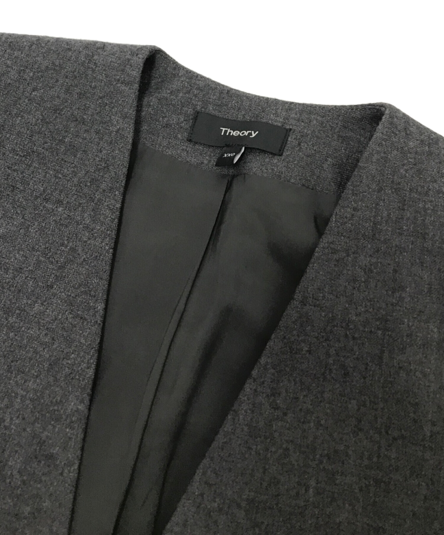 中古・古着通販】theory (セオリー) ノーカラージャケット グレー