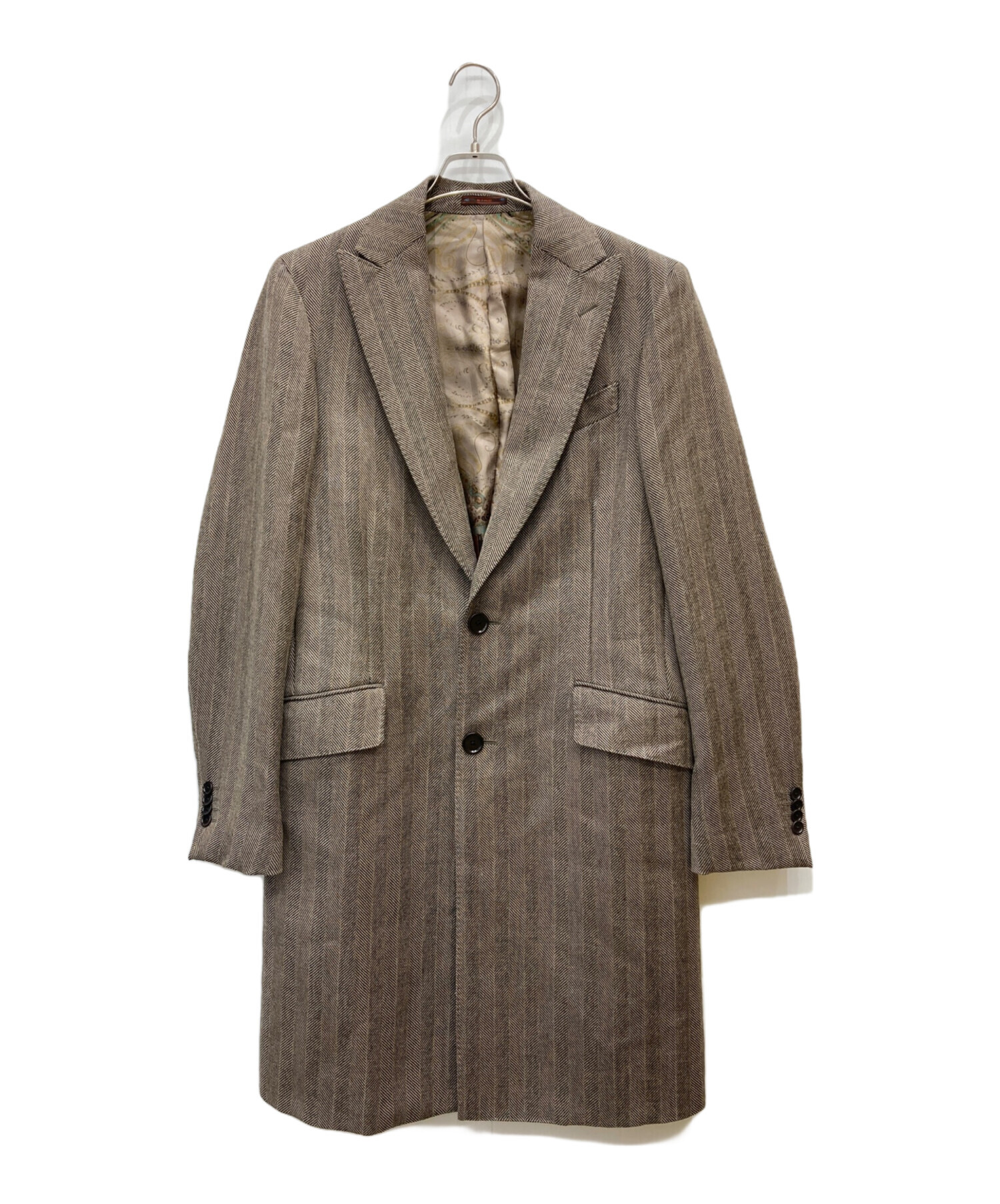 中古・古着通販】ETRO (エトロ) ヘリンボーンチェスターコート