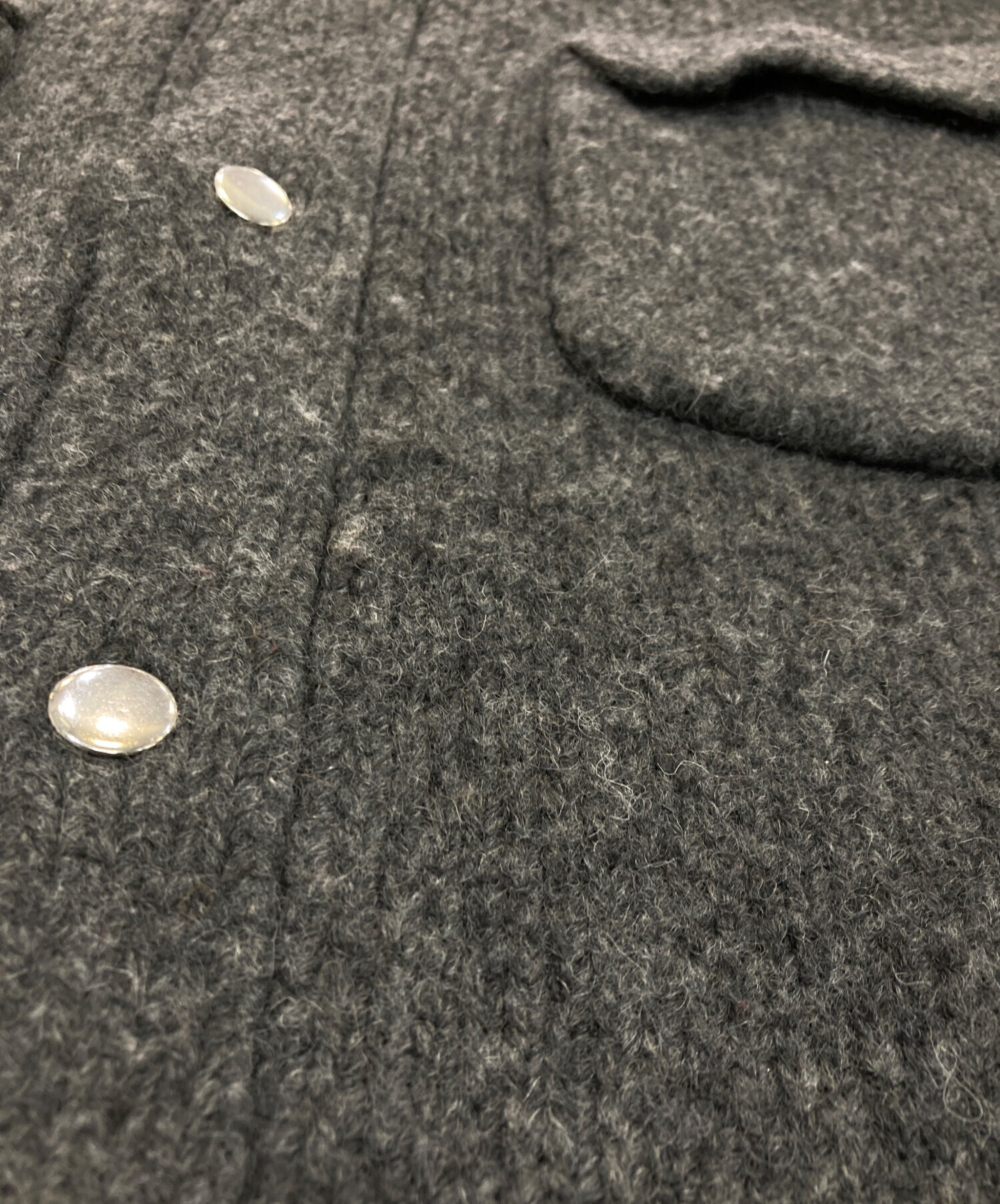 中古・古着通販】NKNIT (ンニット) KNIT blouson 24AW-N002 グレー