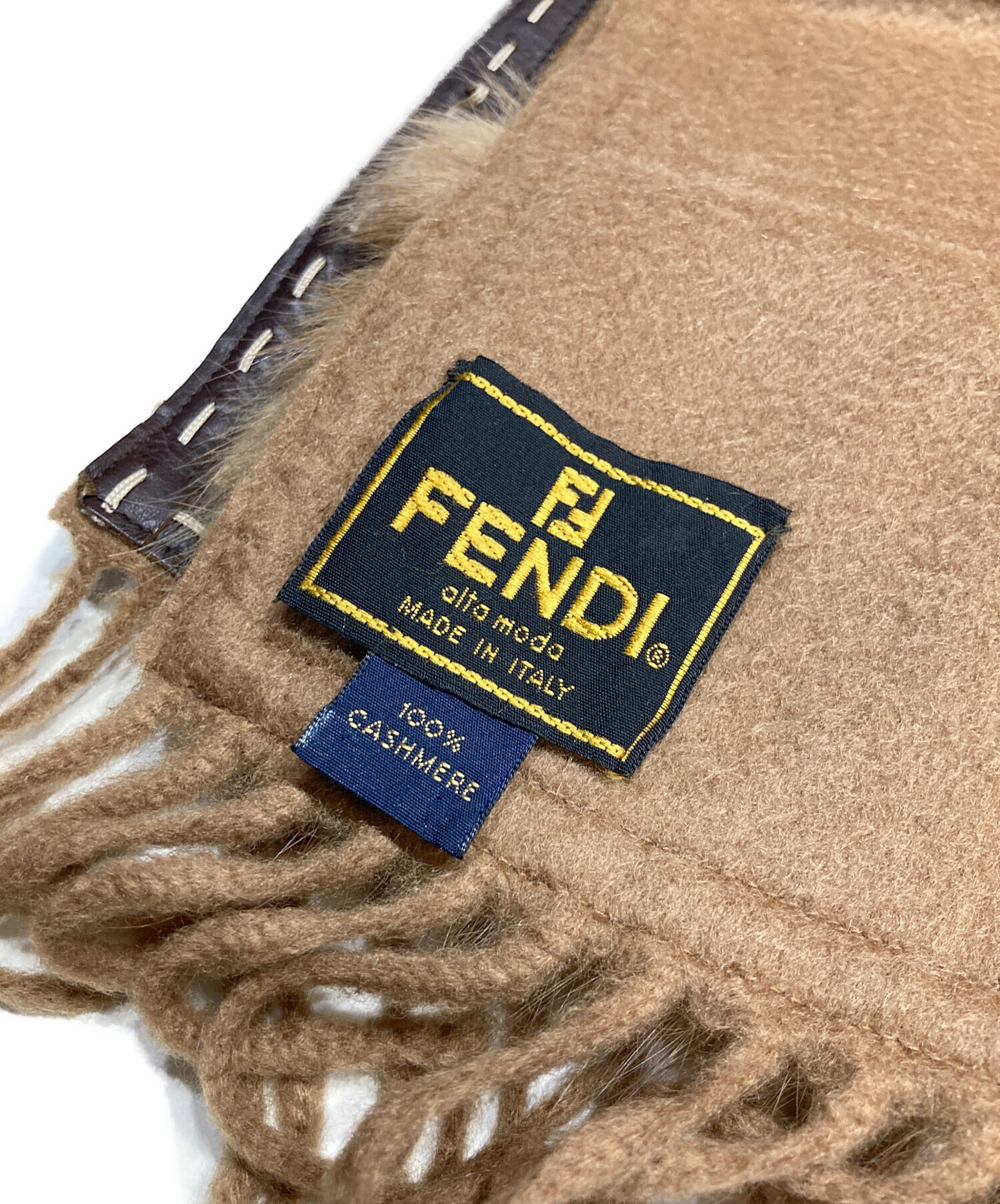 中古・古着通販】FENDI (フェンディ) ファー付カシミヤストール