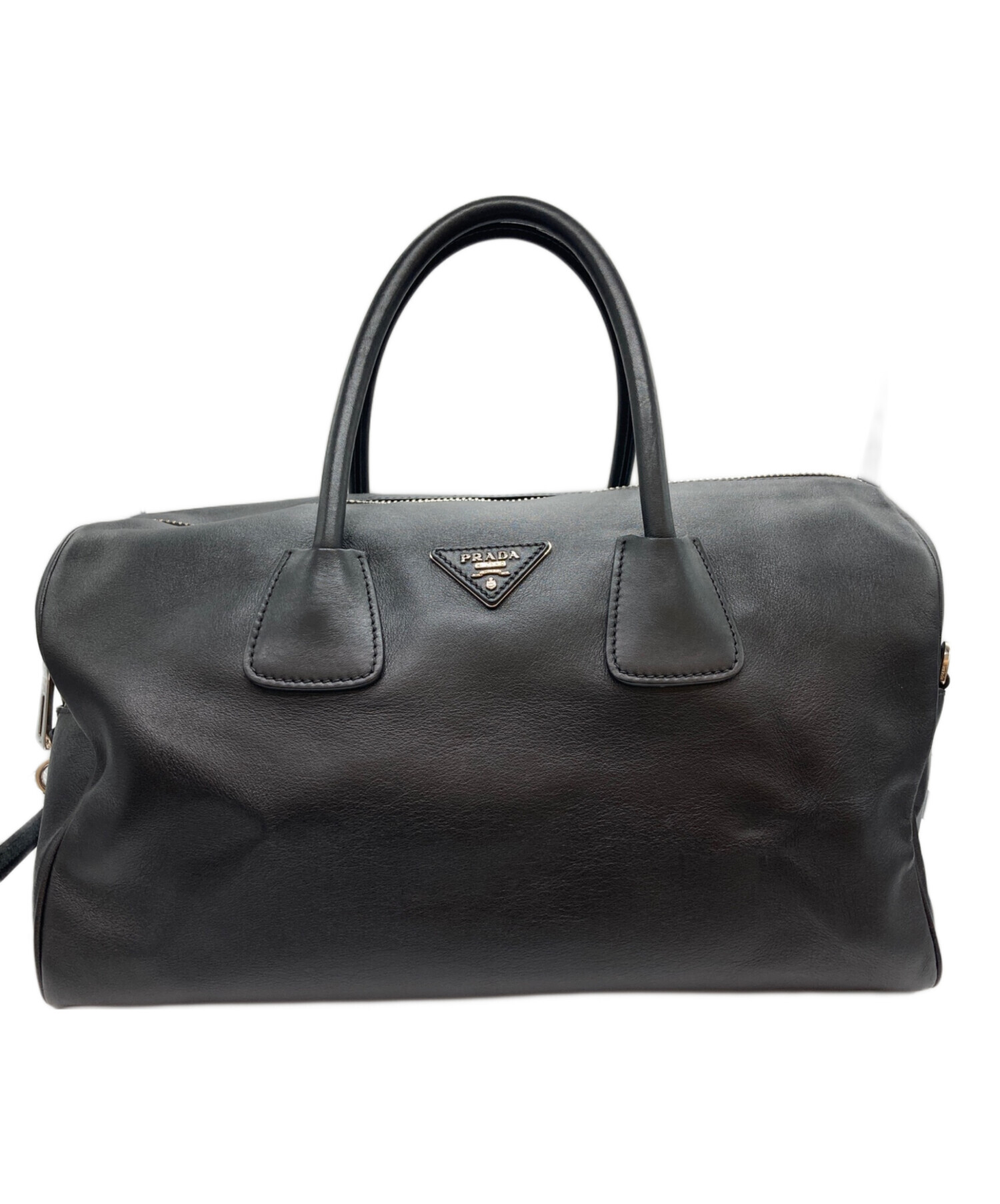 中古・古着通販】PRADA (プラダ) レザーボストンバッグ ブラック