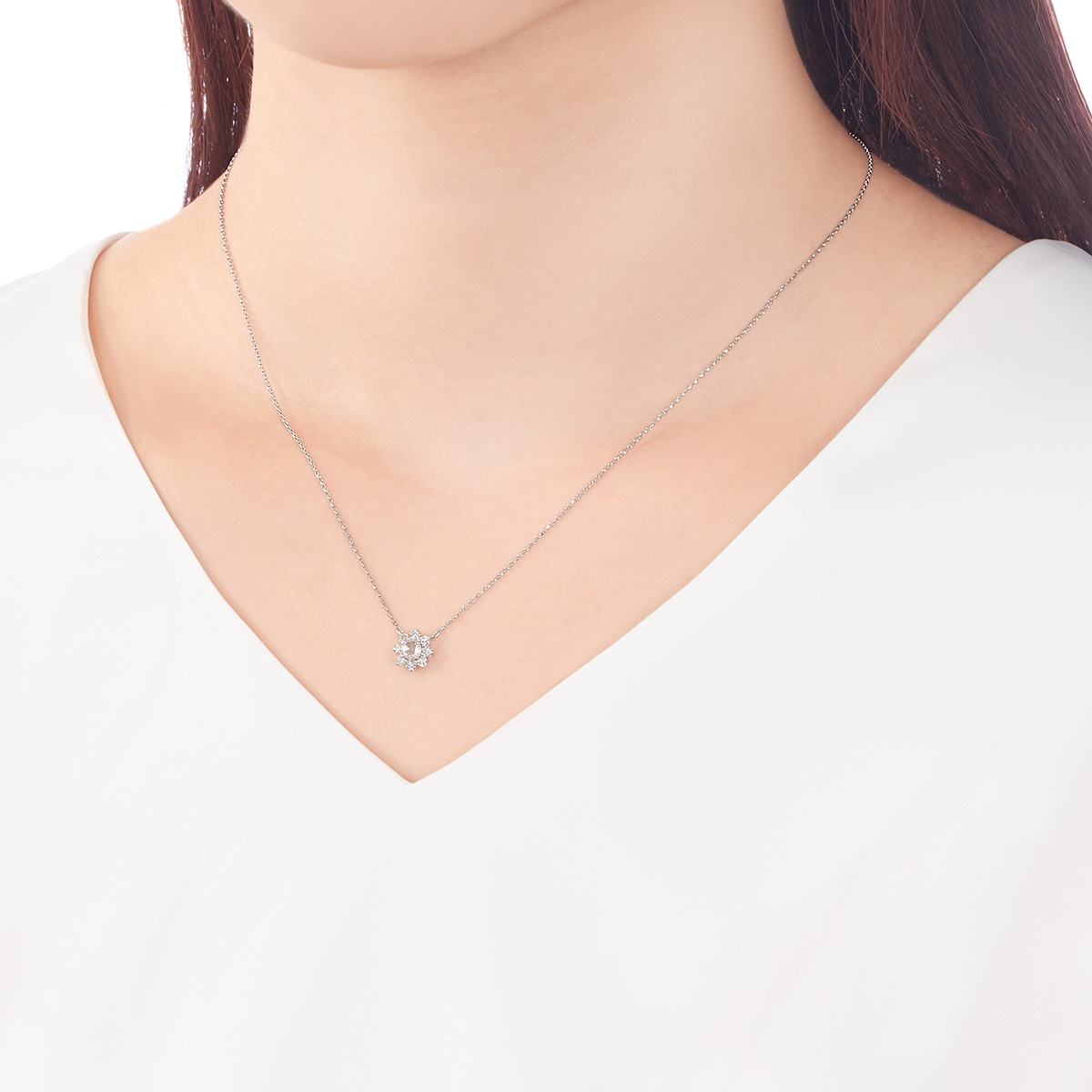 K18ホワイトゴールドダイヤモンドネックレス(RPN747-002)|TSUTSUMI