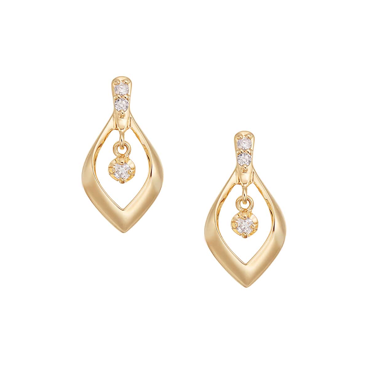 上品なサイズの馬蹄モチーフピアス】K18イエローゴールドダイヤモンド