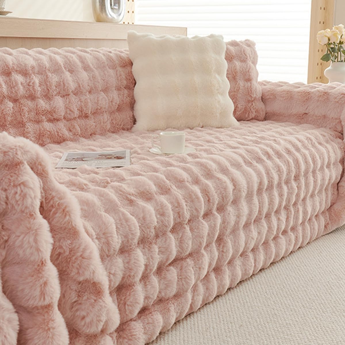 Tuokus」ソファーカバー 2人掛け 3人掛け 肘付き 柔らかく ふわふわ