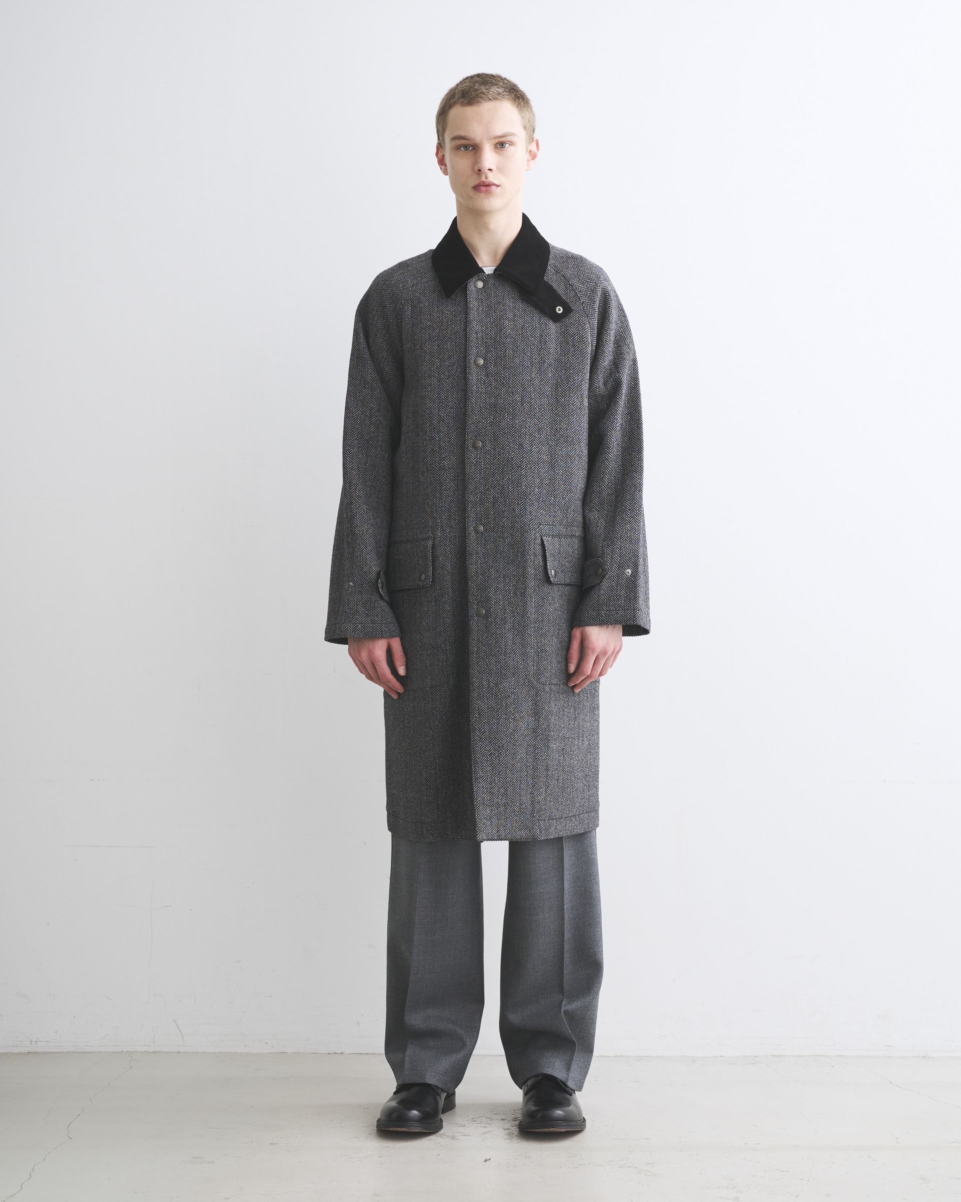 BARGATE バーゲート｜ヘリンボーン (グレー)｜メンズ｜コート