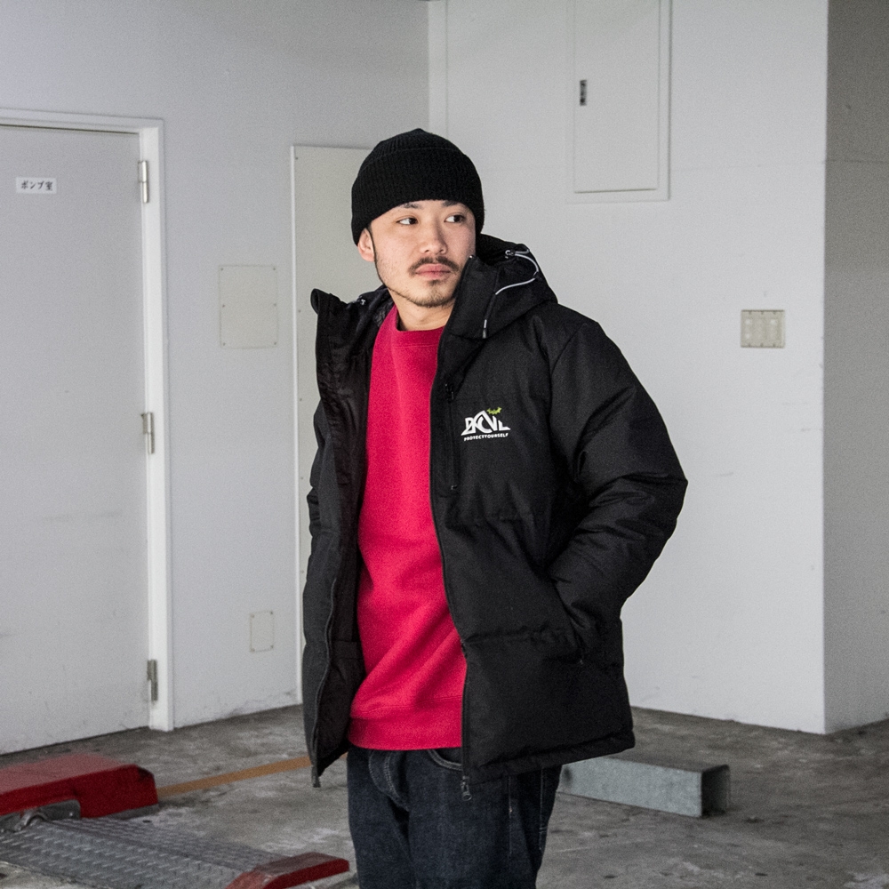 バックチャンネル X ナンガ 3レイヤー フーデッド ダウン ジャケット