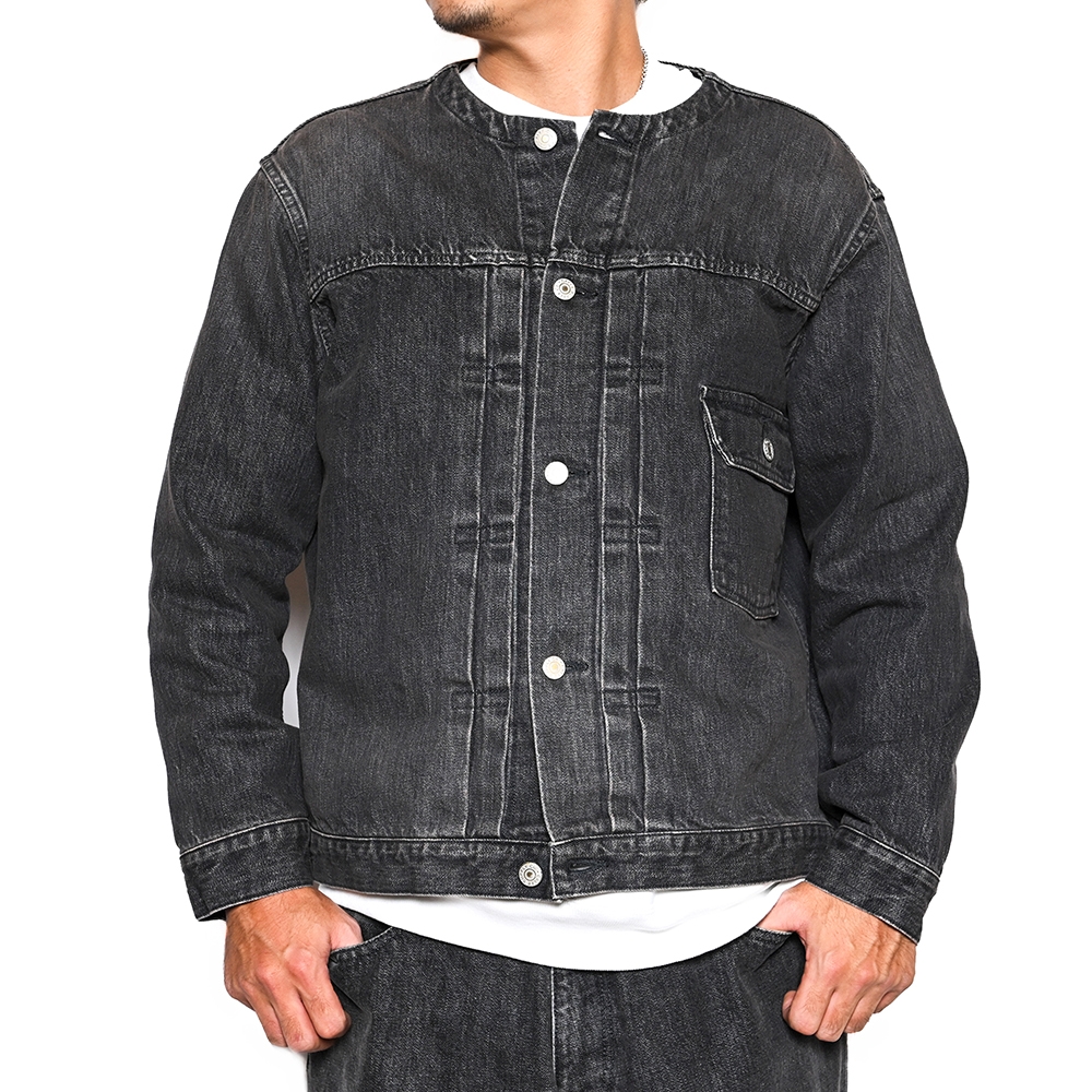 キャリー ファースト タイプ ノーカラー デニム ジャケット | CALEE