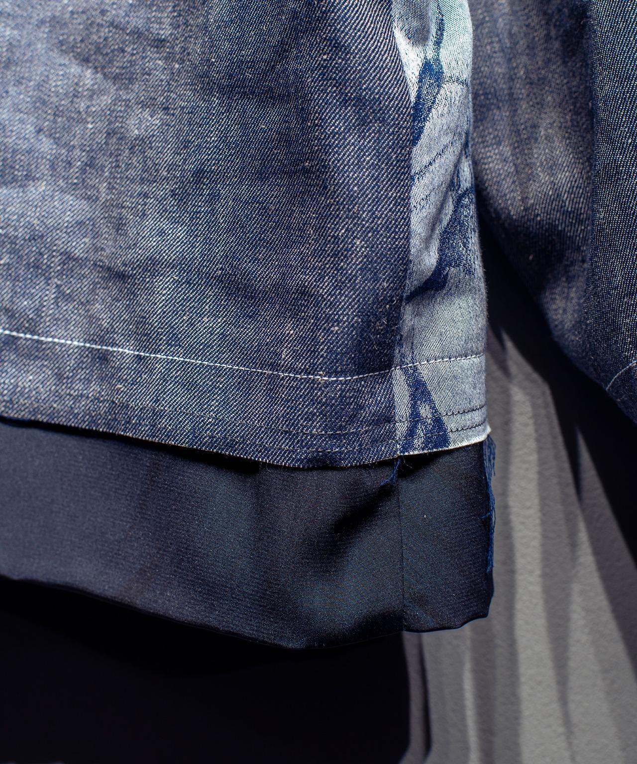 N'enuphar 家紋柄刺繍×播州織写真風ジャガード リバーシブルスカジャン