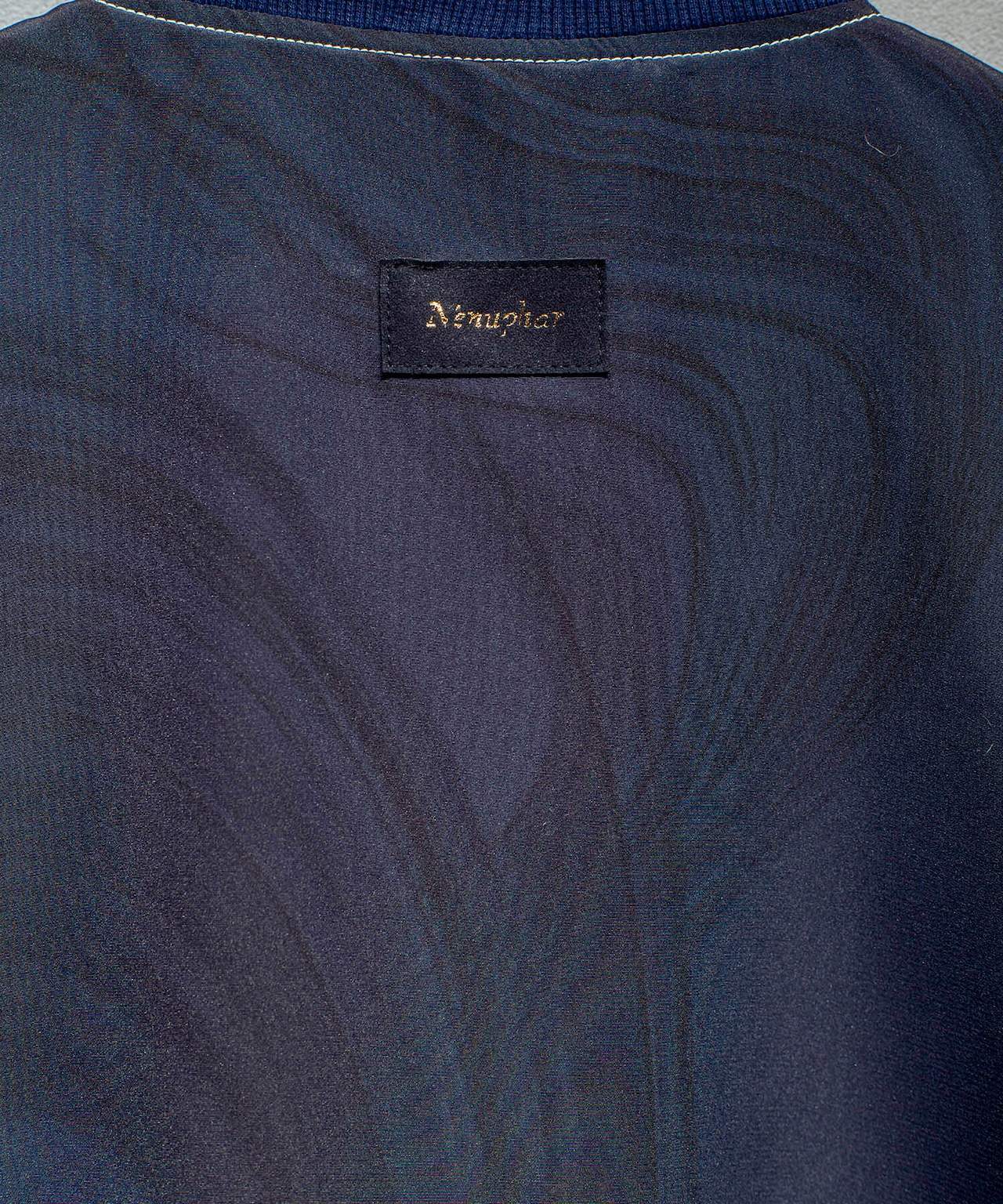 N'enuphar 家紋柄刺繍×播州織写真風ジャガード リバーシブルスカジャン