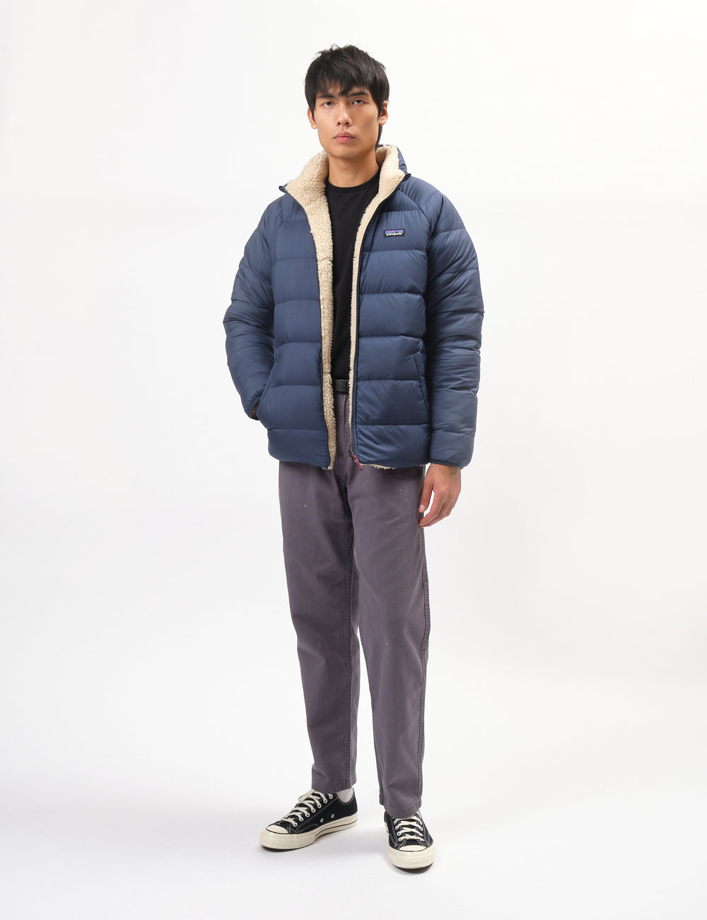 Patagonia Reversible Silent Down Jacket - New Navy Blue | Urban