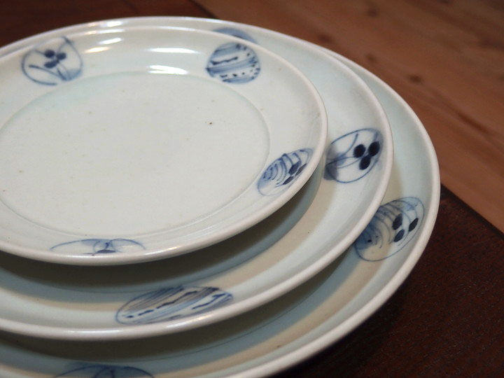 藤塚光男 染付と瑠璃釉の皿 3枚セット 藤塚光男 うつわ展 | 柿傳