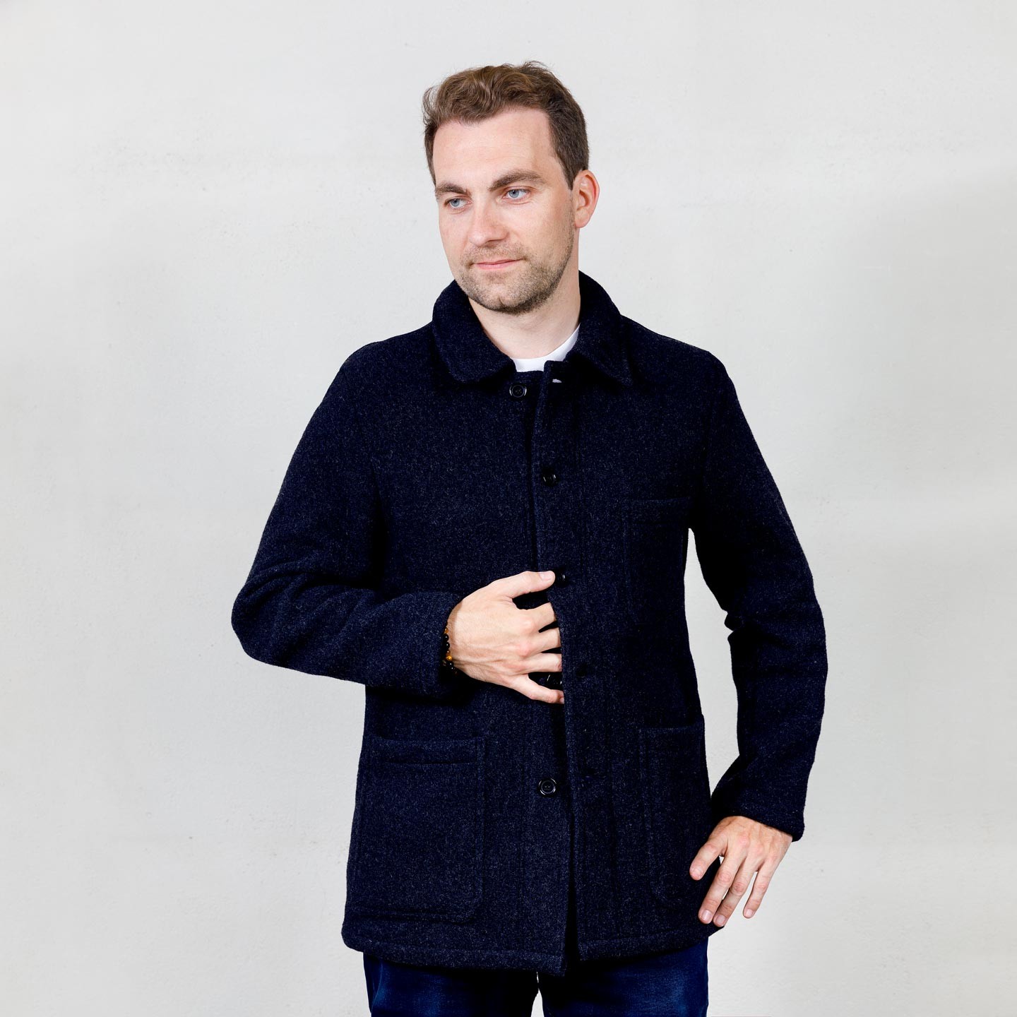 Workwear winter jacket, double-face melton - VETRA 100% made in France