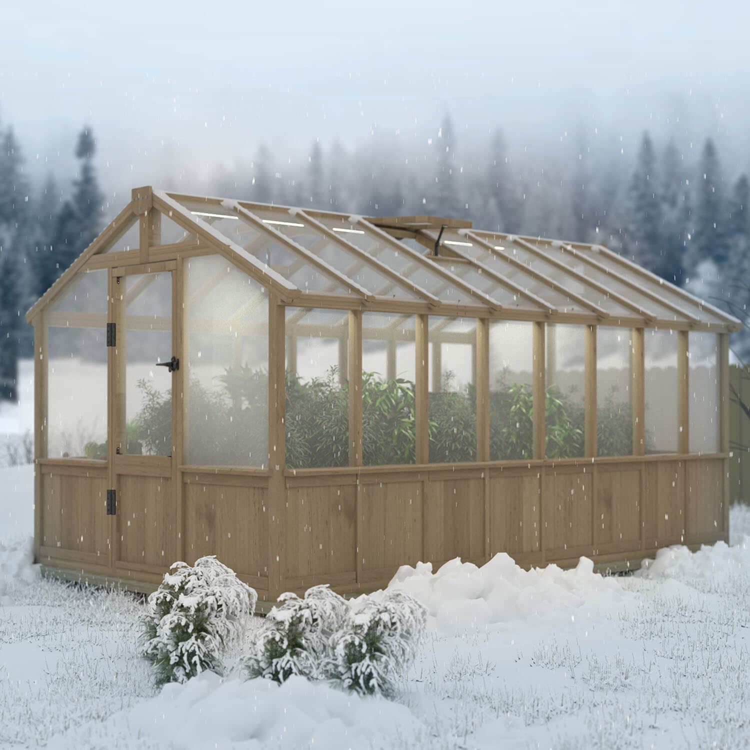 8x14 Cedar Greenhouse for Outdoors with Vent Window, 8x16 – Veikous