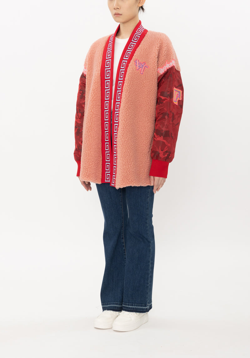 FAUX FUR WITH EMB PATCH JACKET – Vivienne Tam Store