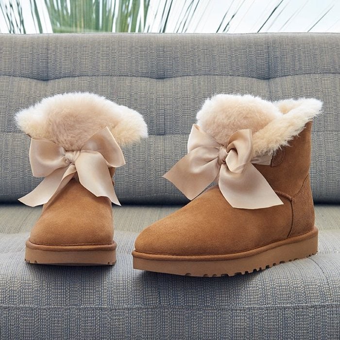 Gift Sheepskin Gita Bow Mini Boots by Ugg for Christmas
