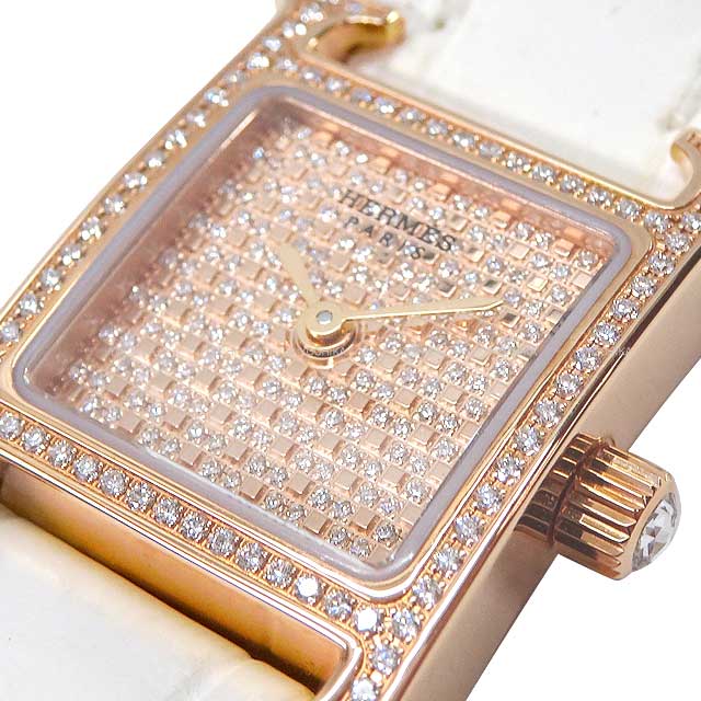 HERMES エルメス 腕時計 Hウォッチ ミニ 21mm プリュムティ ダイヤ