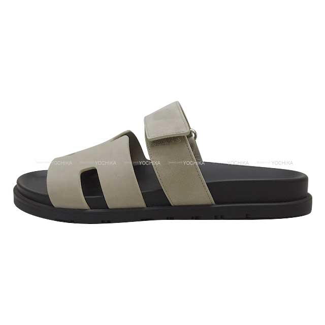 HERMES エルメス サンダル メンズ シプレ ベージュ/黒 (ブラック