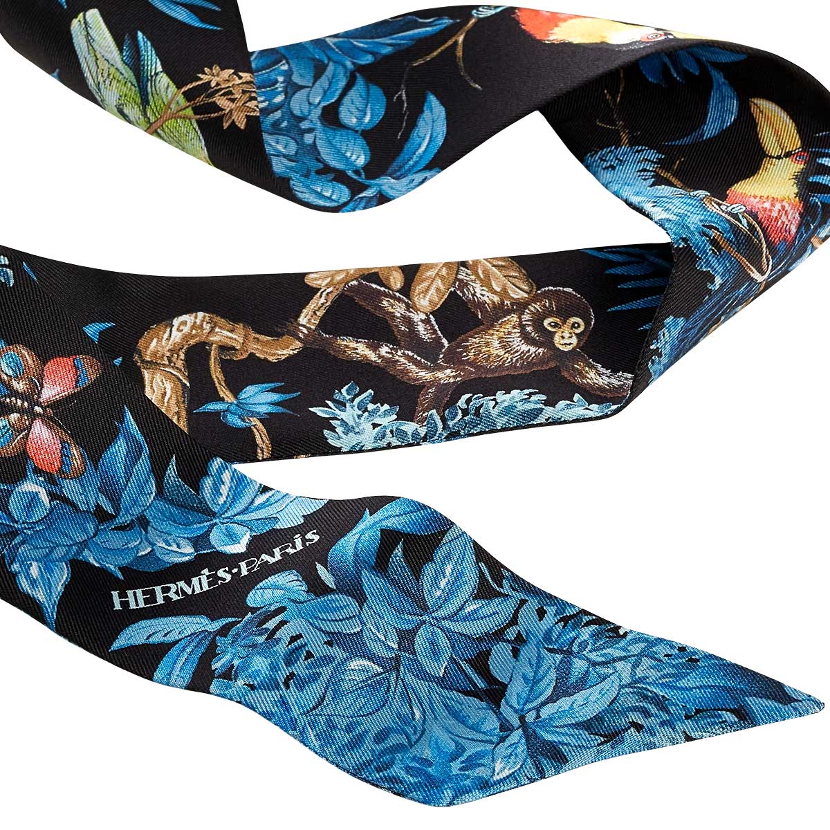 2026年春夏 HERMES エルメス スカーフ ツイリー 赤道直下 黒 (ブラック