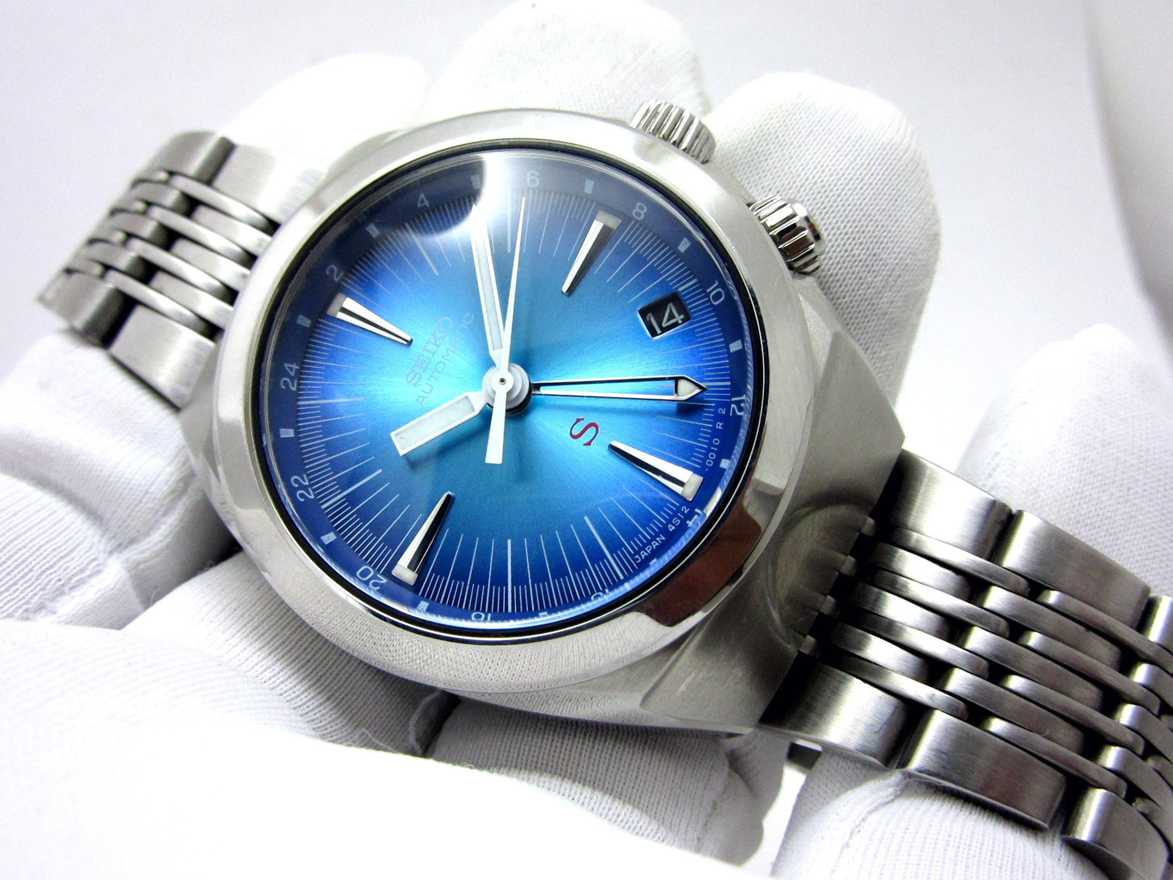 セイコー SEIKO ”メカサス SUS 4S12-0010” ブルー文字盤 GMT仕様 自動