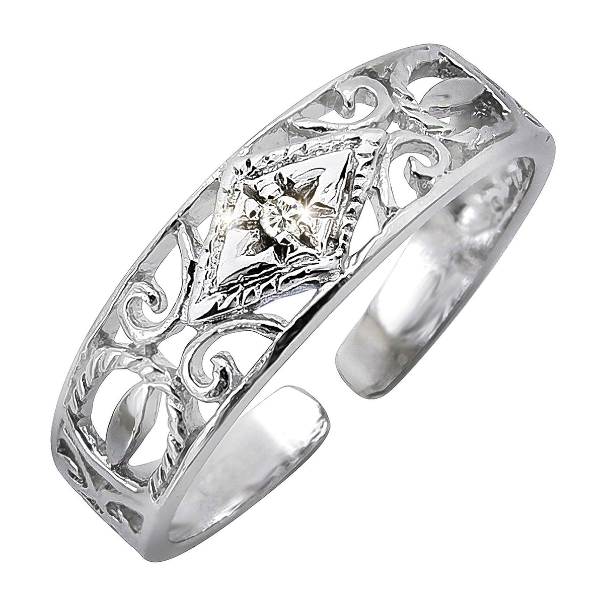 ダイヤモンド透かし彫りフリーサイズリング | かぜとゆきオンライン