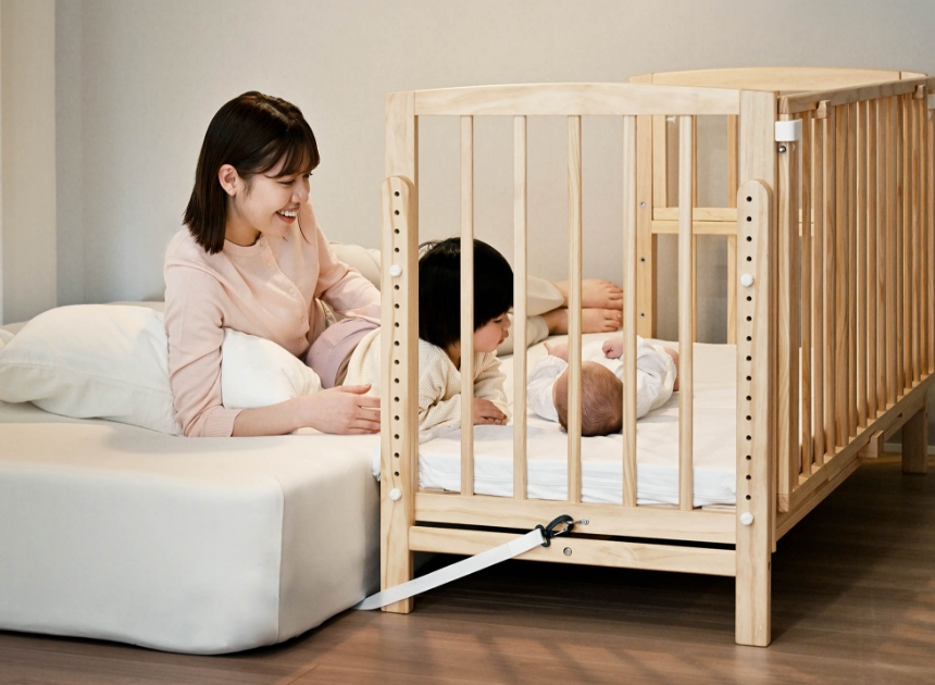 引き渡し】yamatoya kihonベビーベッド ホワイト 引き渡し】yamatoya