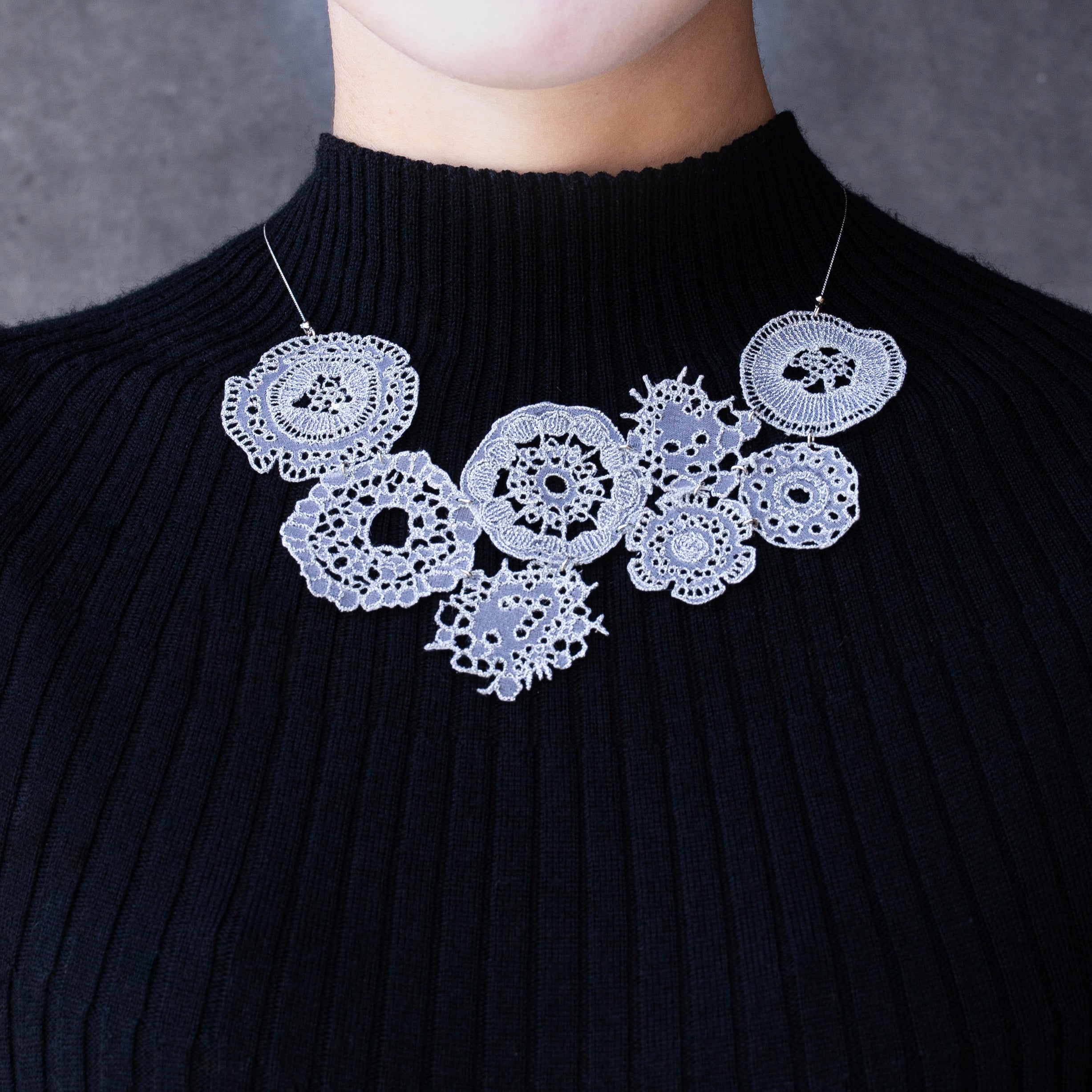 維管束 Lace necklace Silver – yuki onizuka