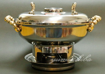 朝鮮美術 李王家美術工場造 蝙蝠手花彫金 神仙炉 宮廷料理器 V R5820