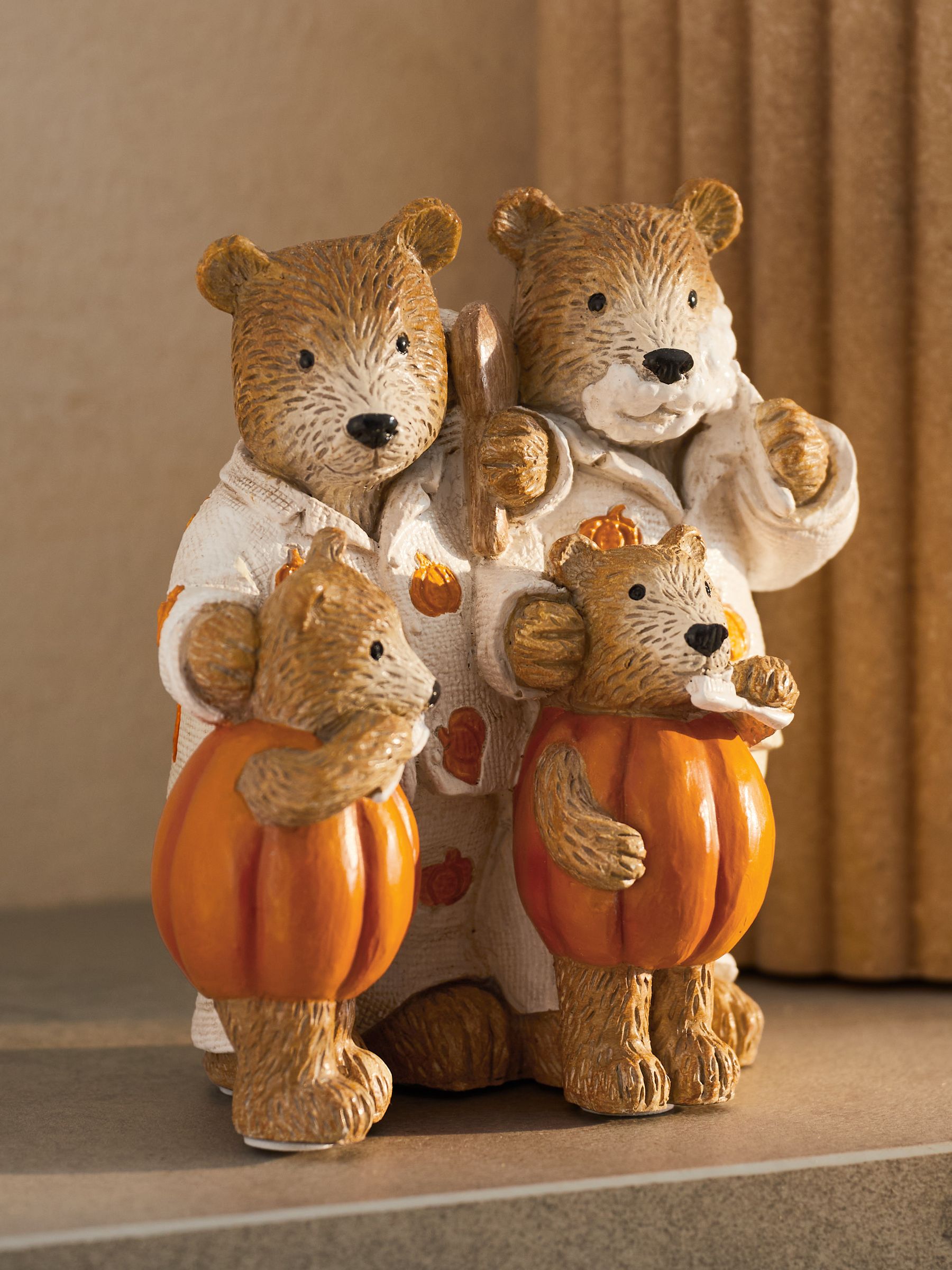 Buy Natural Bertie Bear Family Pumpkin Ornament from Next Luxembourg