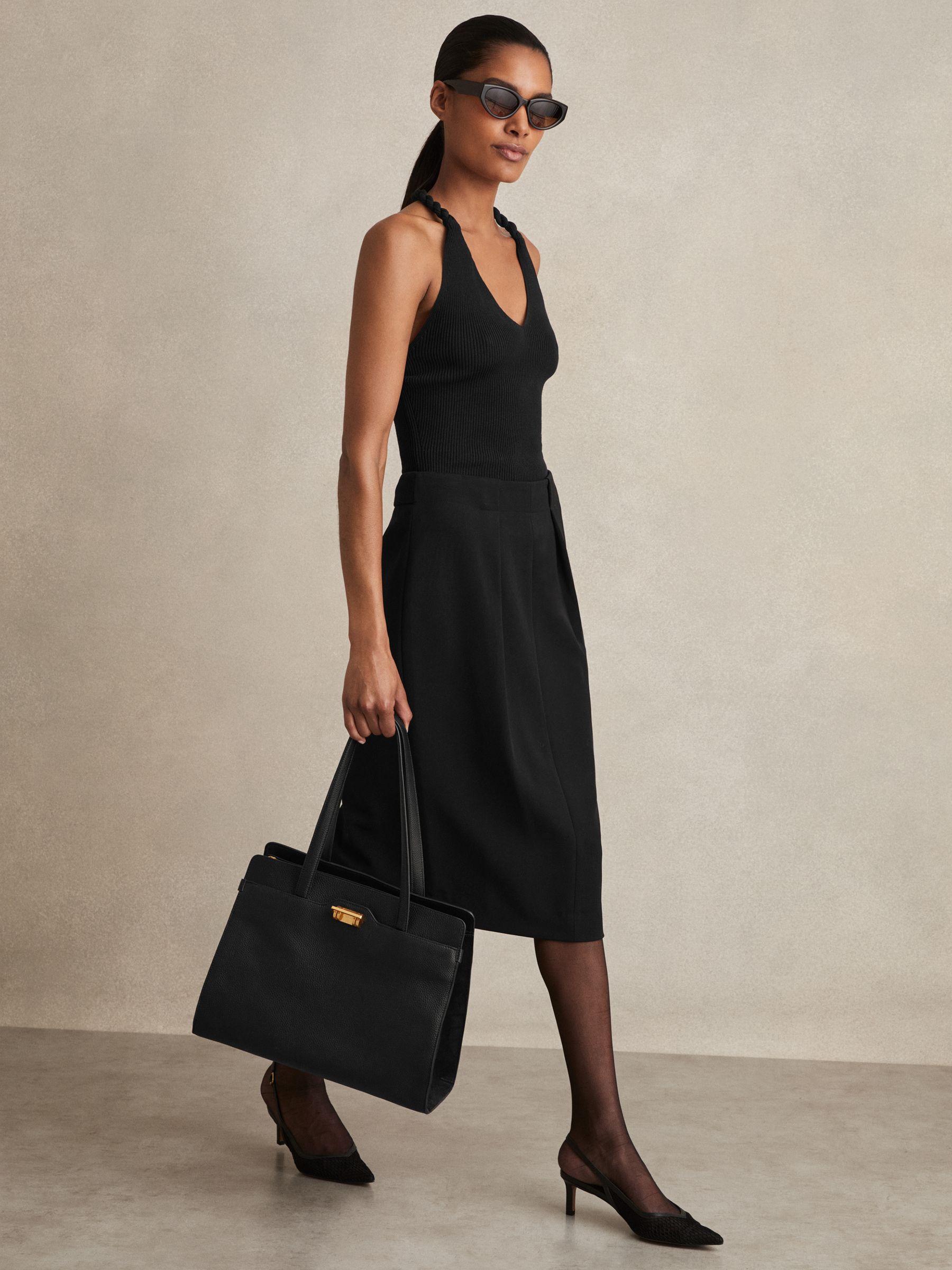 Buy Reiss Black Gabi Tailored Midi Suit Skirt from Next USA
