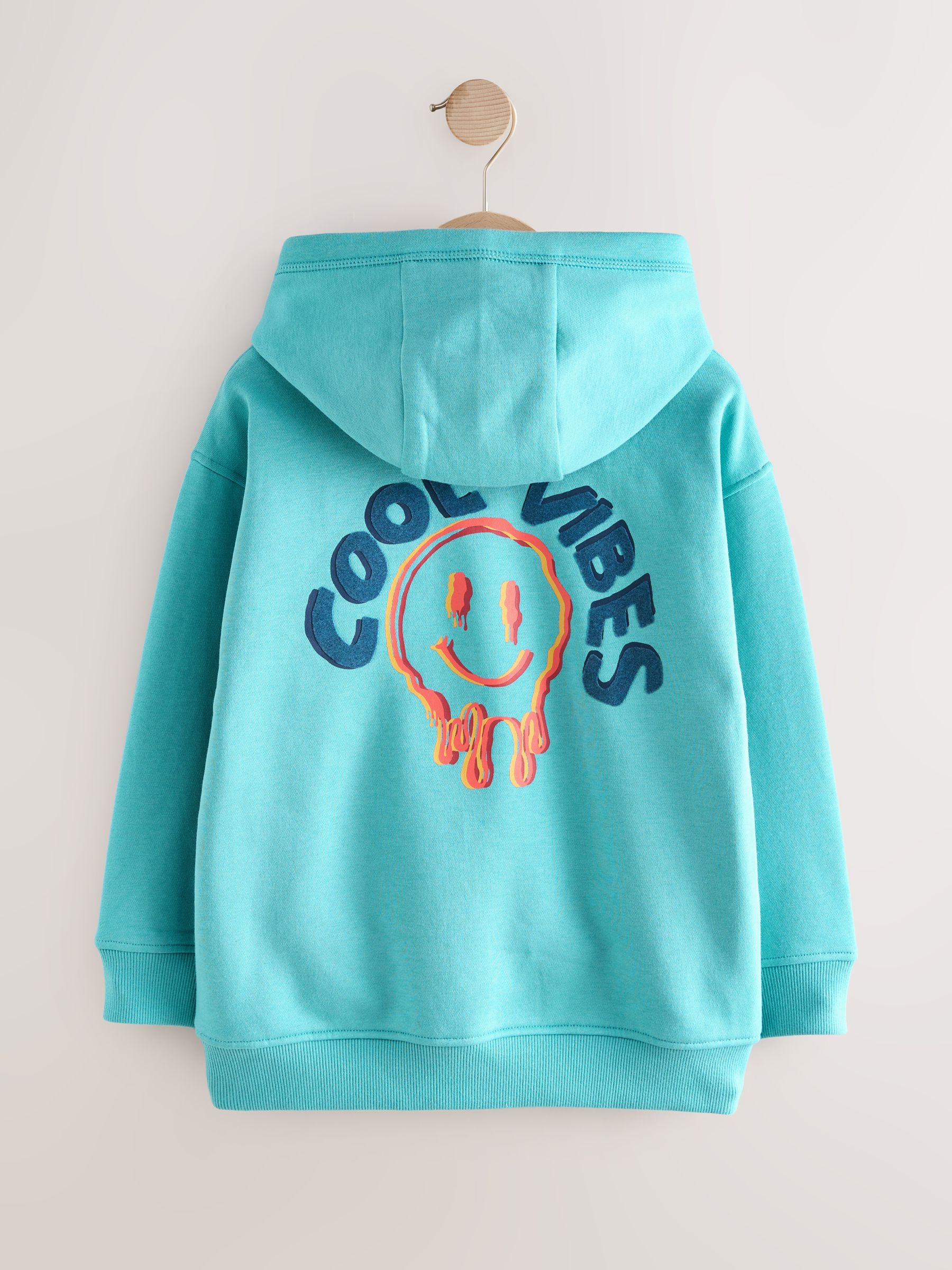 Buy Teal Blue Cool Vibes Older Boys Graphic Print Hoodie (3-16yrs