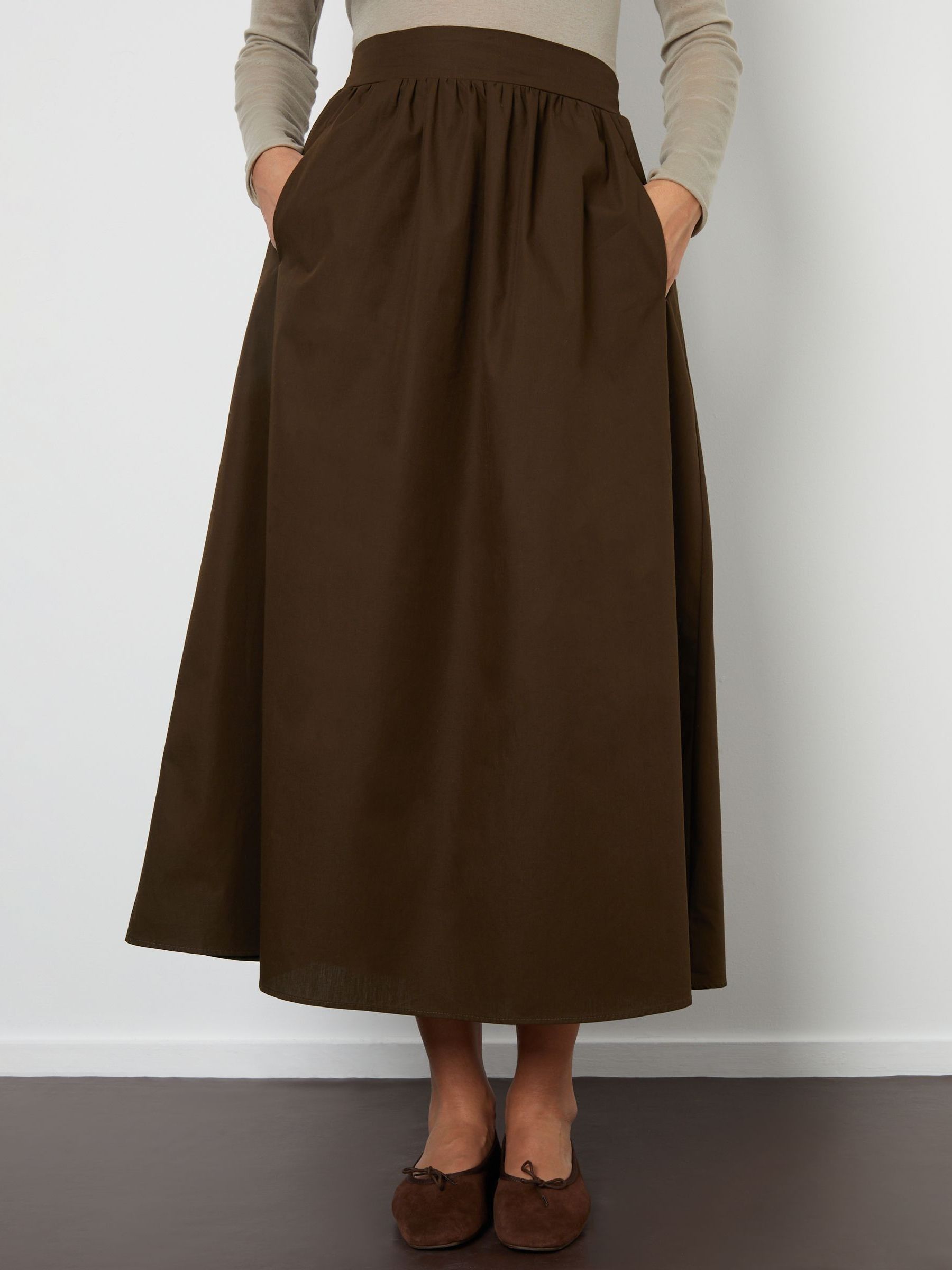Buy Threadbare Chocolate Brown Midi Skirt with Pockets from Next USA