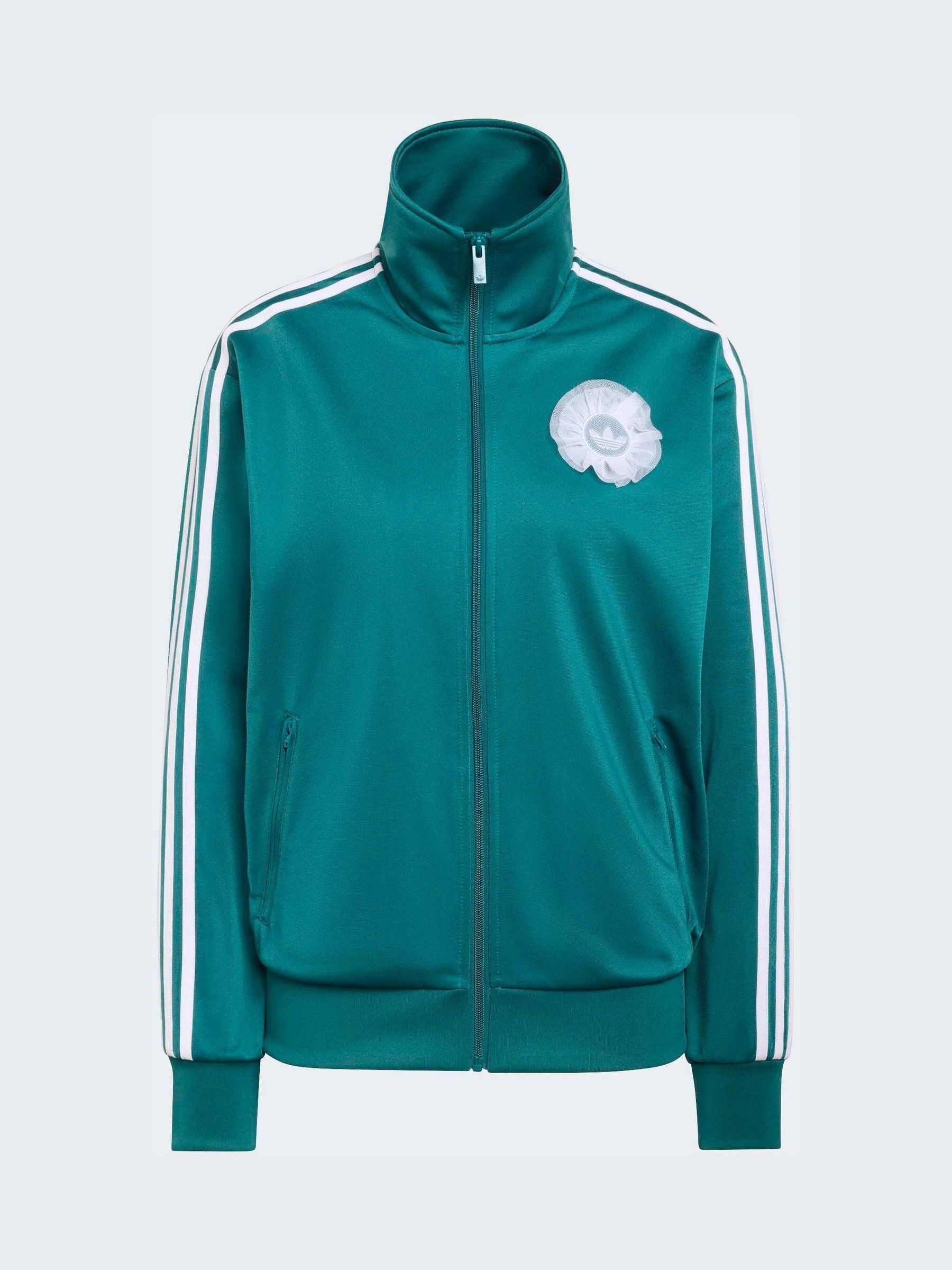 Buy adidas Originals Teal Blue Tulle Lace Fit Firebird Track Top