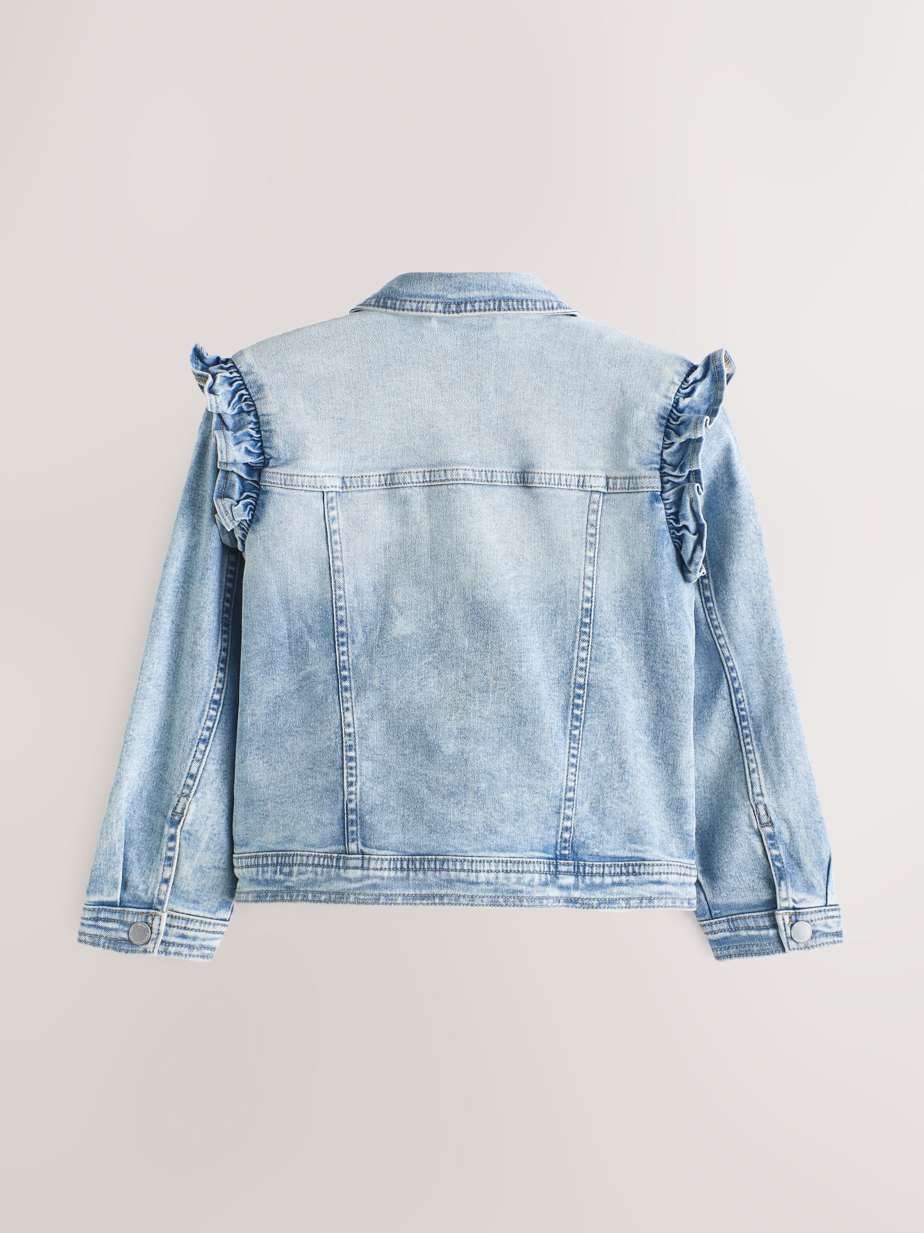 Buy Mid Blue Denim Frill Jacket (3mths-7yrs) from Next USA
