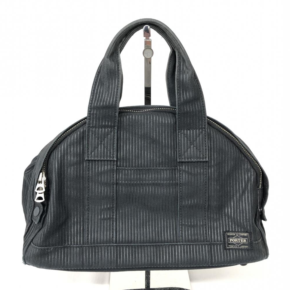 ポーター/ミニボストンバッグ/ドローイング/キャンバス/ブラック/スレ