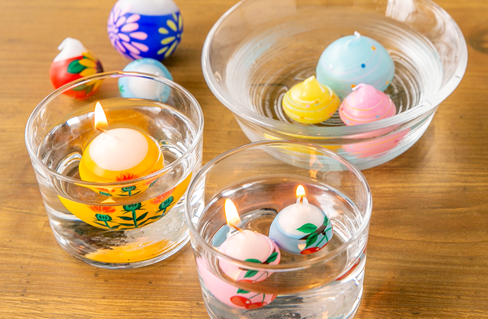 山形直送計画】水に浮くろうそく – 富樫ろうそく店