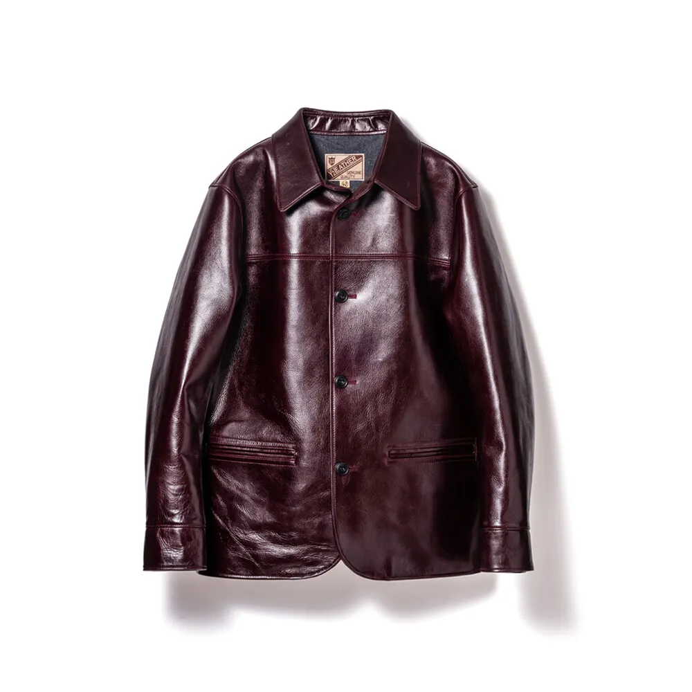 ANILINE STEER ROUNDED HEM CAR COAT[ LSC-76-C ] | Y'2 LEATHER