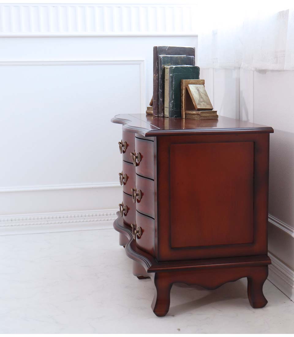 猫脚 チェスト 木製 おしゃれ 引出収納 アンティーク 3段 6引出