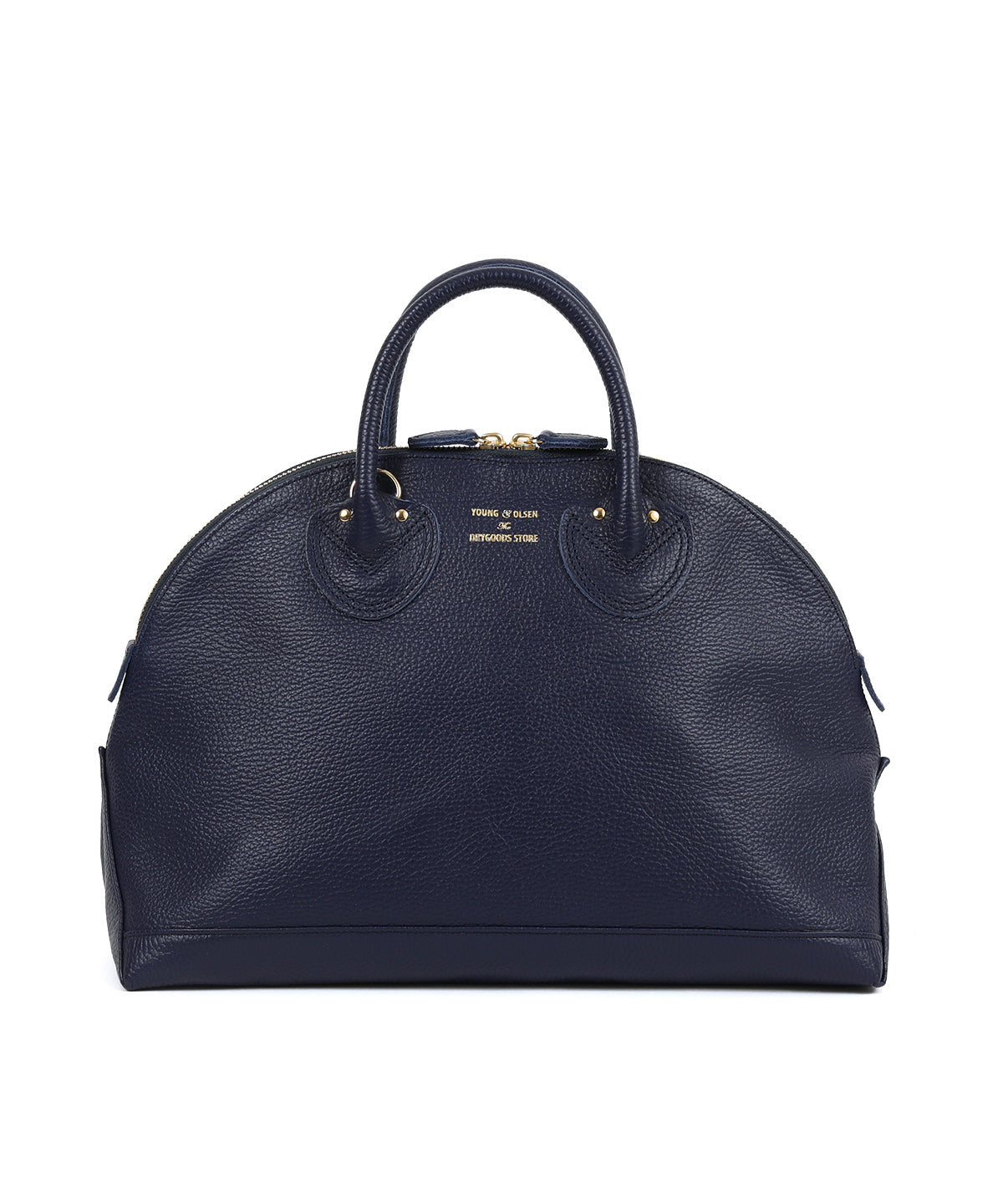 ヤングアンドオルセン エンボスド レザー ジップ ボート バッグ M