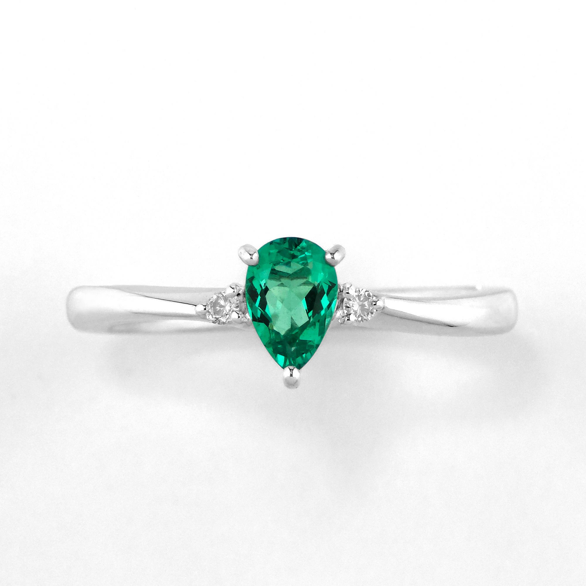 コロンビア産無処理エメラルド(ノンオイル)0.34ctプラチナリングダイヤ